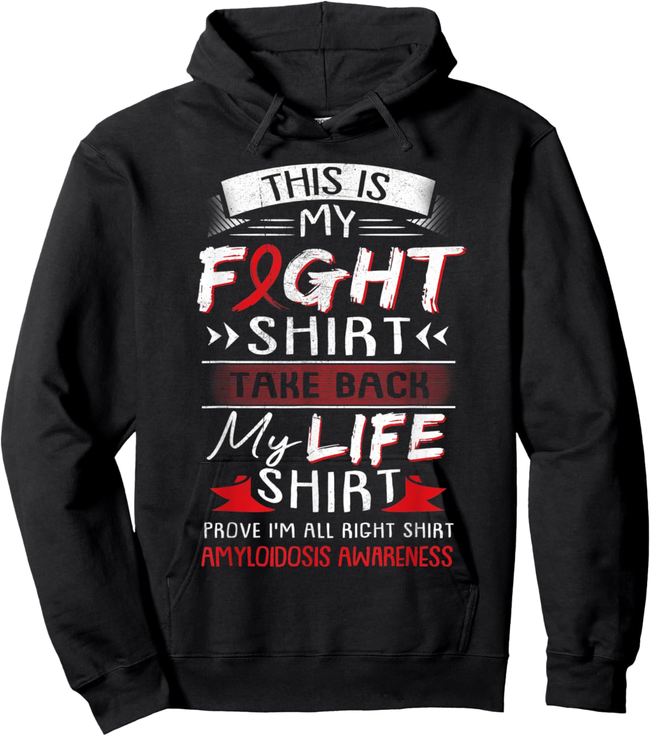 We Wear Burgundy Amyloidosis Awareness Ribbon Gift Hoodie - Hoodie | Black