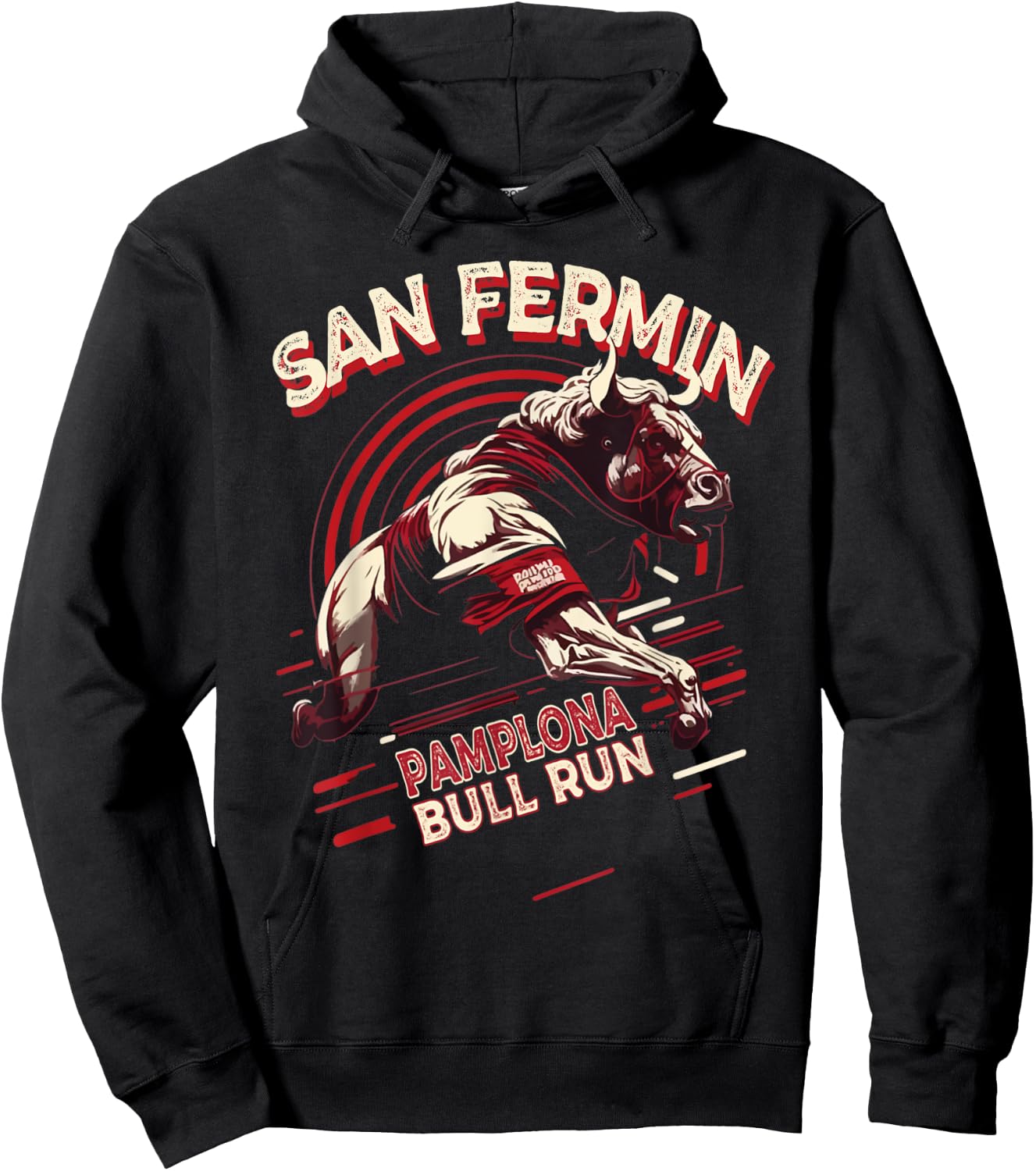 San Fermin Pamplona Bull Run Spain | Bull Fighting Festival Hoodie - Hoodie | Black