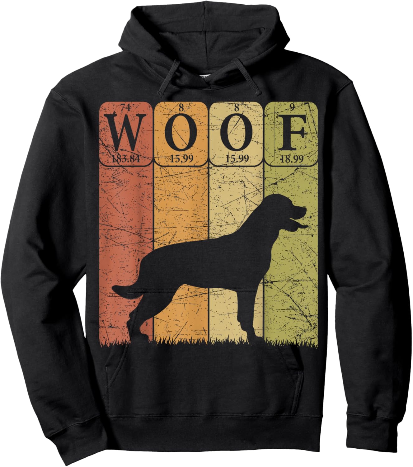 Rottweiler Dog Periodic Table Elements Dog Lover Funny Woof Hoodie - Hoodie | Black
