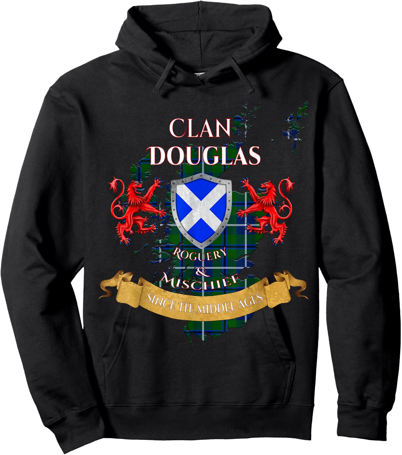 Douglas Scottish Family Clan Middle Ages Mischief Hoodie - Hoodie | Black