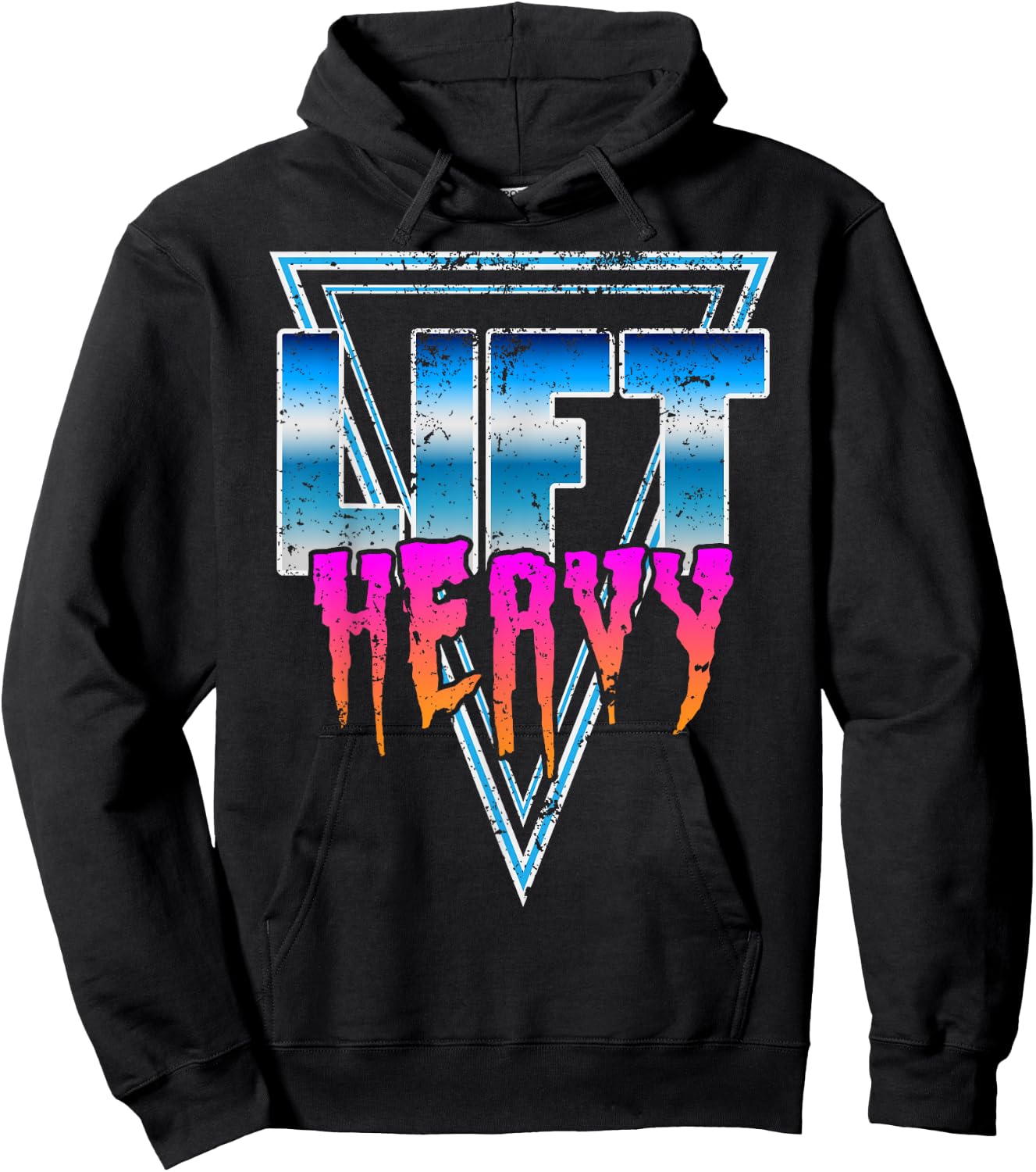 Lift Heavy Old School Retro 80's Golden Era Bodybuilding Gym Hoodie - Hoodie | Black