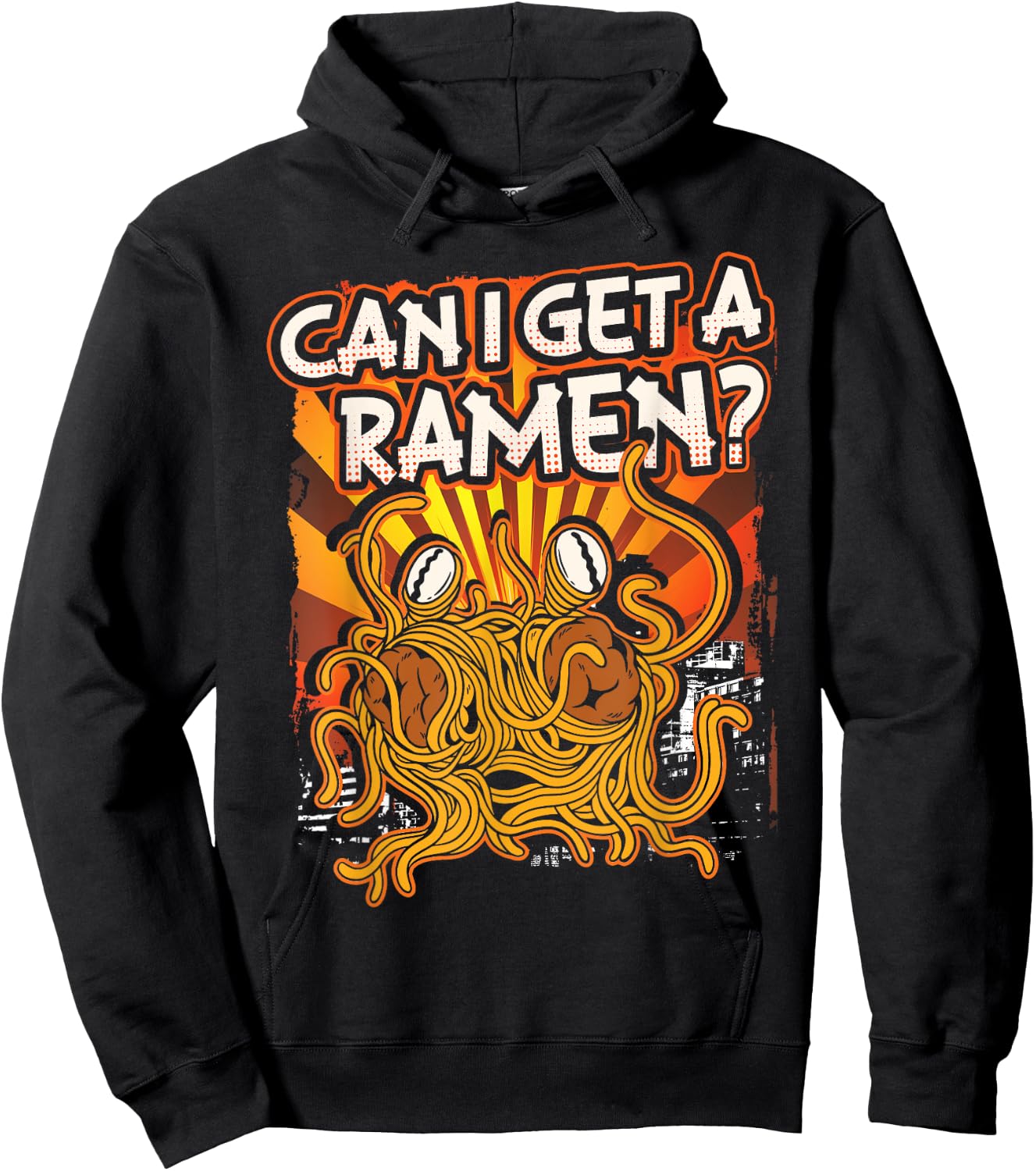 Can I Get A Ramen | Pastafarian | Flying Spaghetti Monster Hoodie - Hoodie | Black