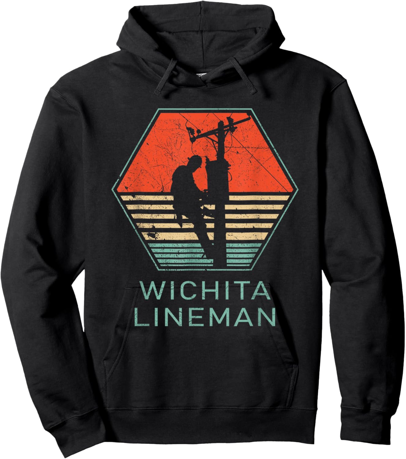 GlenStore Wichita Lineman - Black, -Adults, Small, Short Sleeve, , Classic Fit, Cotton 60% Polyester 40% Hoodie - Hoodie | Black