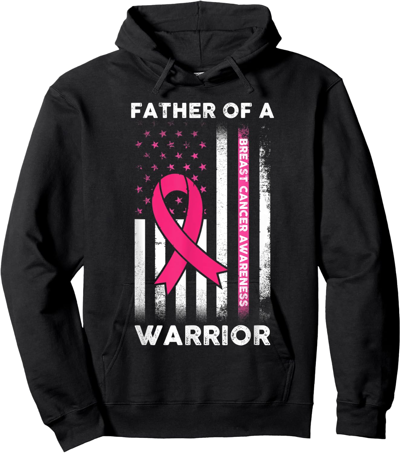 Breast Cancer Awareness - Father Of A Warrior Support Squad Hoodie - Hoodie | Black