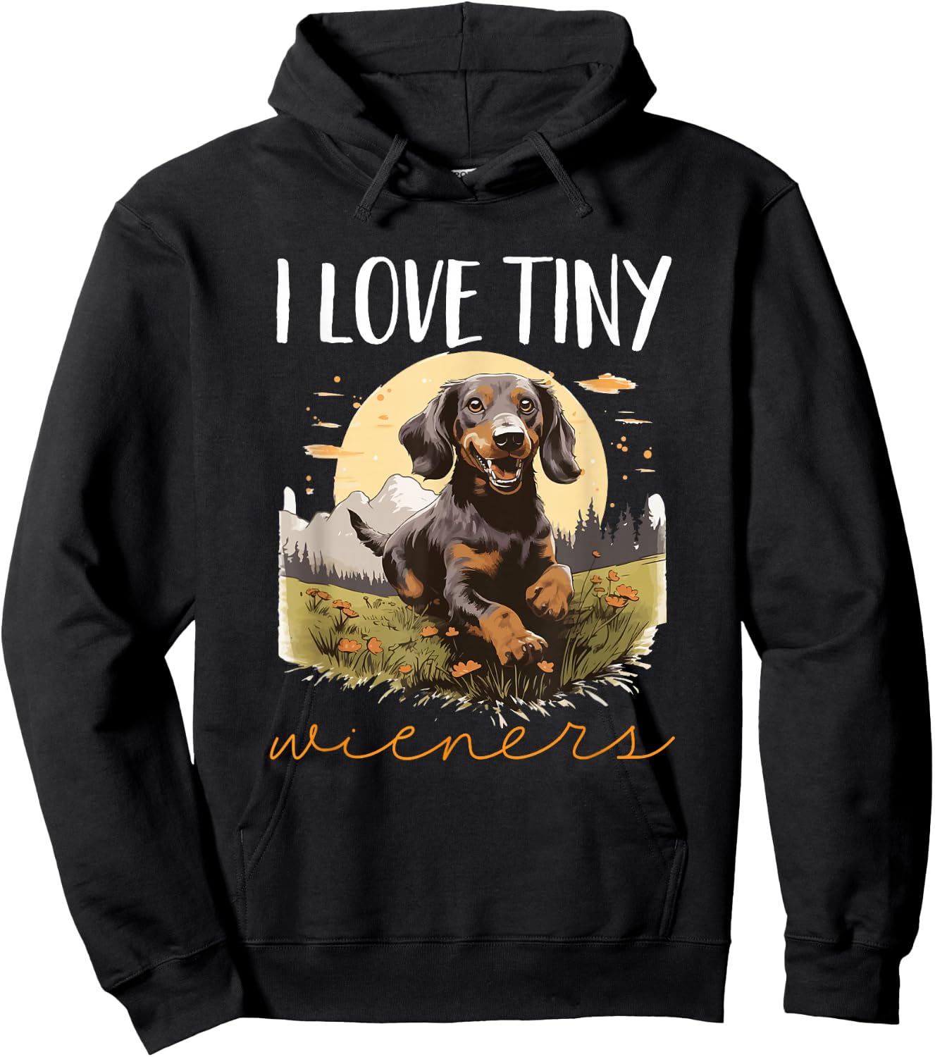 Dachshund badger wiener sausage dog I Love tiny Wieners Hoodie - Hoodie | Black