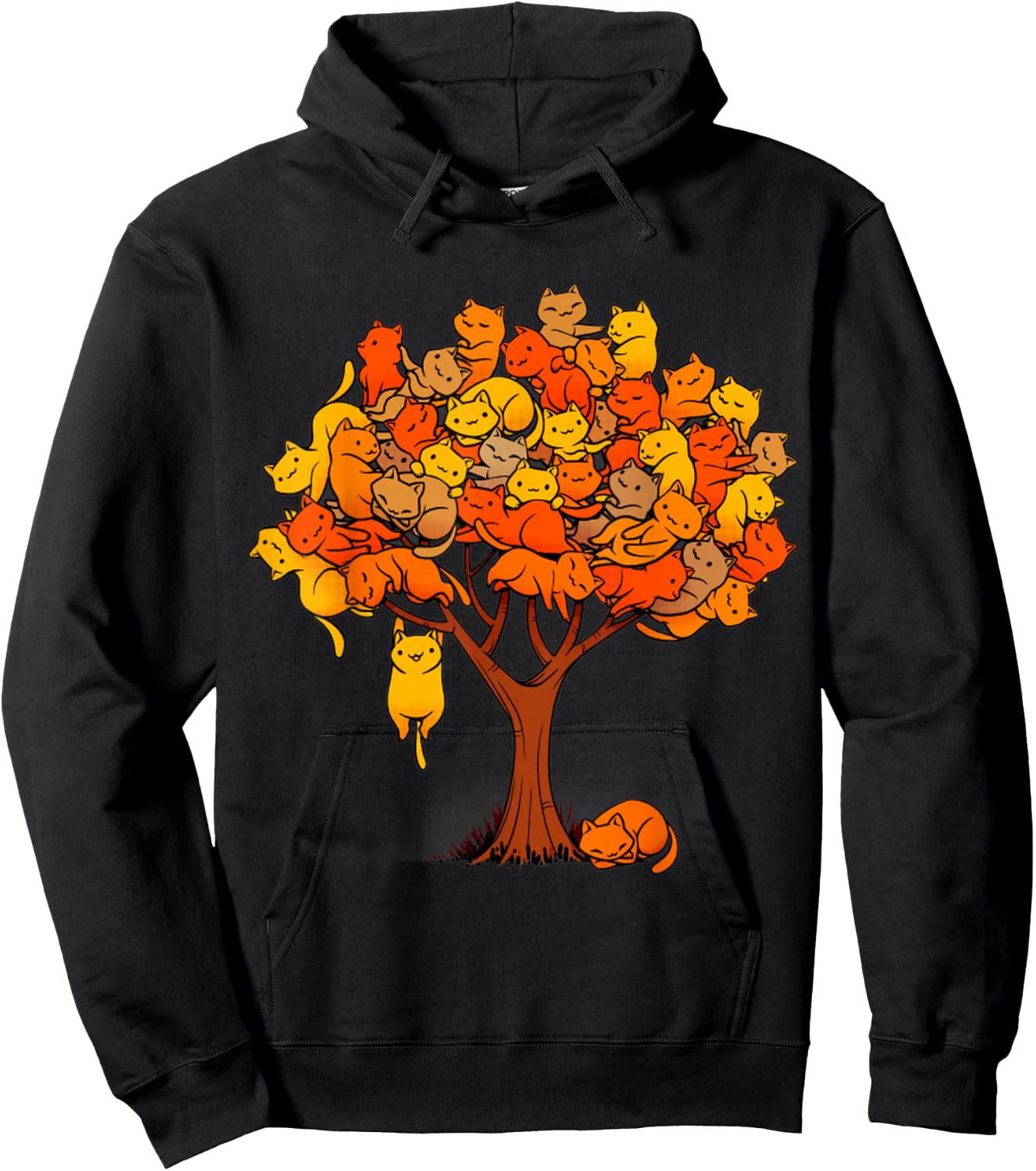 Cat Tree Funny Animal Plant Pet Lover Hoodie - Hoodie | Black