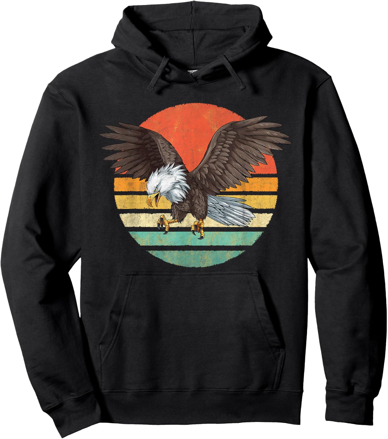 Bald Eagle Men Women Retro Vintage Bald Eagle Hoodie - Hoodie | Black
