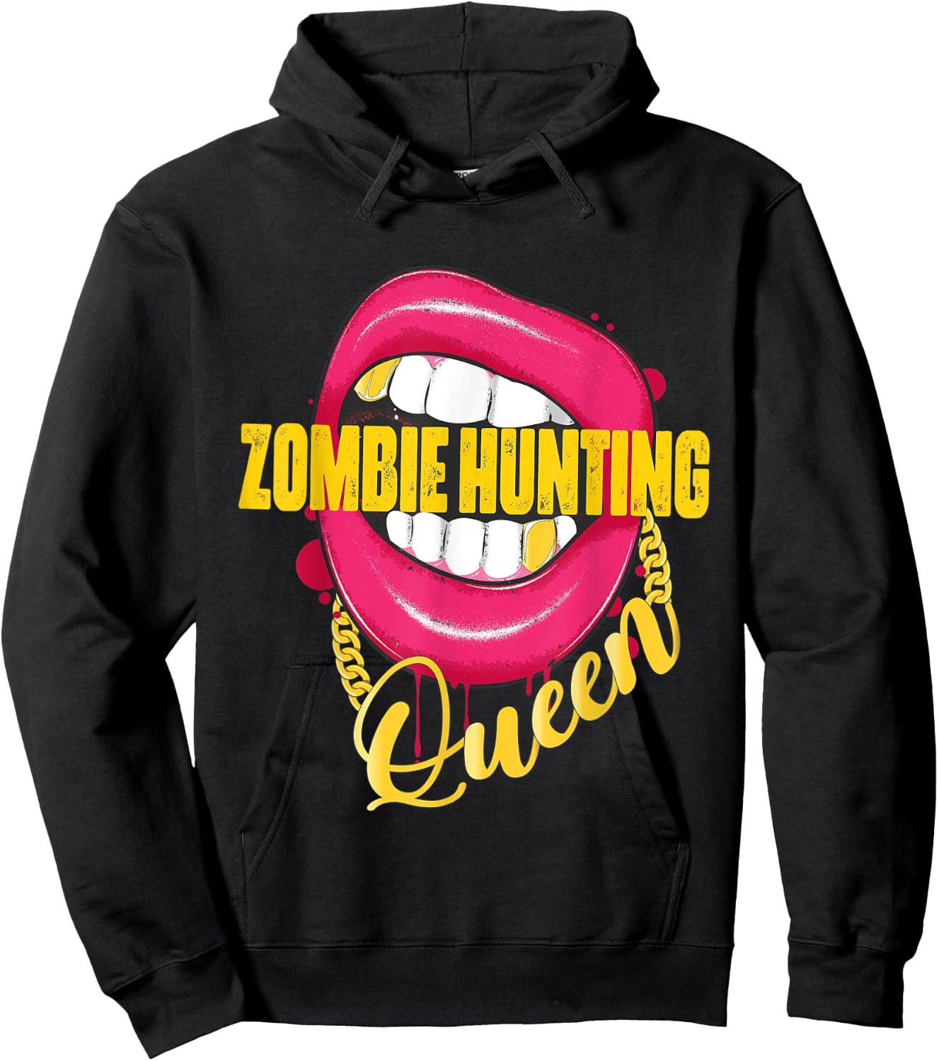 Zombie Hunting Queen Golden Necklace Zombie Hunter Hoodie - Hoodie | Black