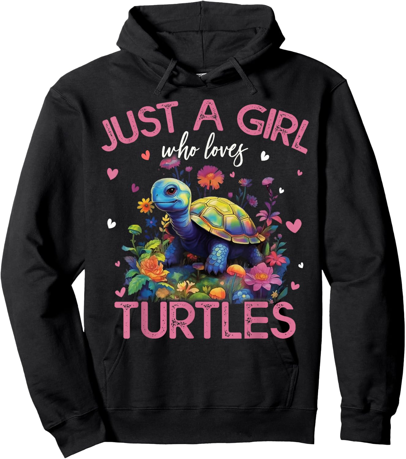 Just A Girl Who Loves Turtles Girls Hoodie - Hoodie | Black