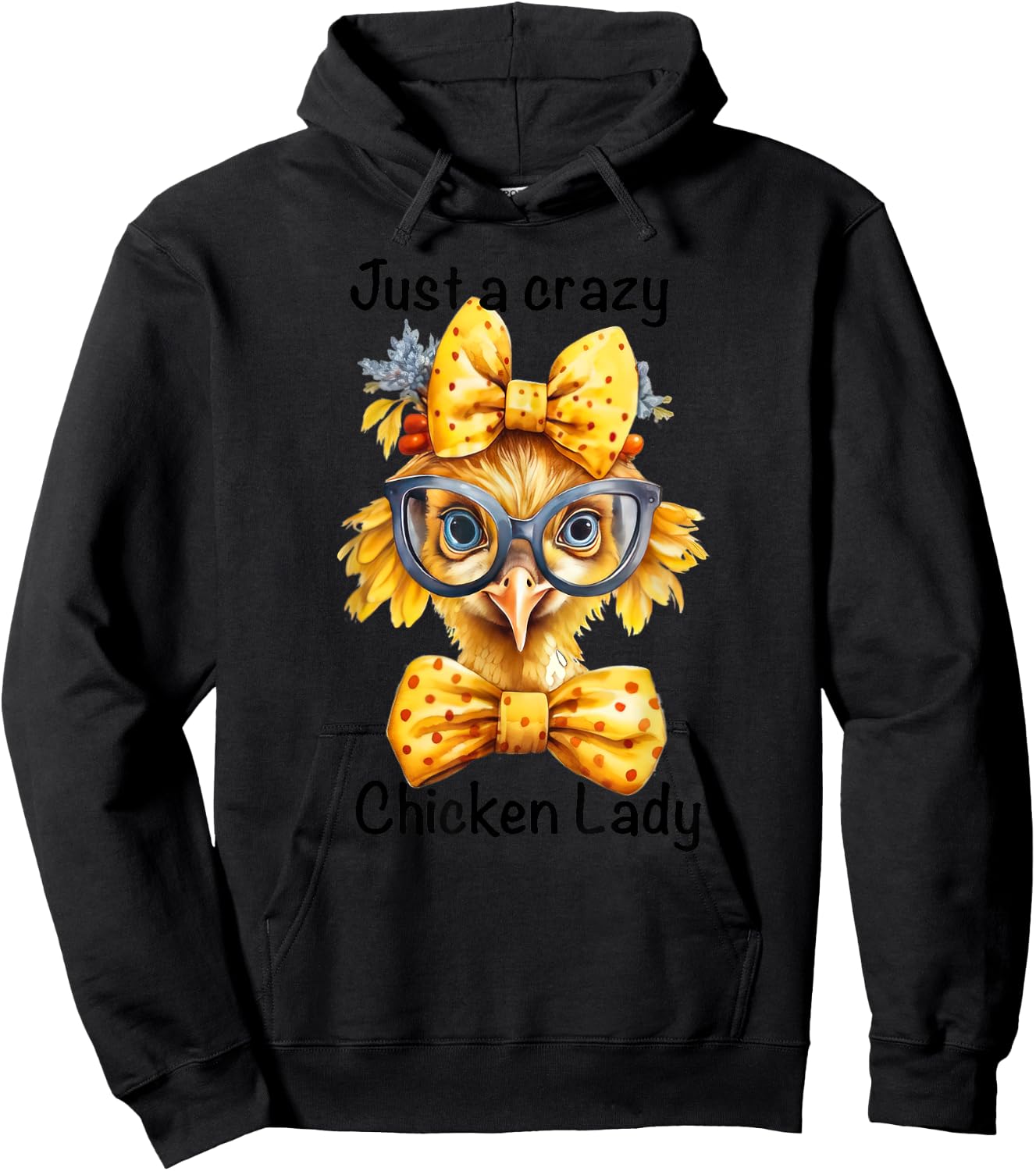 Just A Crazy Chicken Lady Farm Chicken Lover Famer Chicken Hoodie - Hoodie | Black