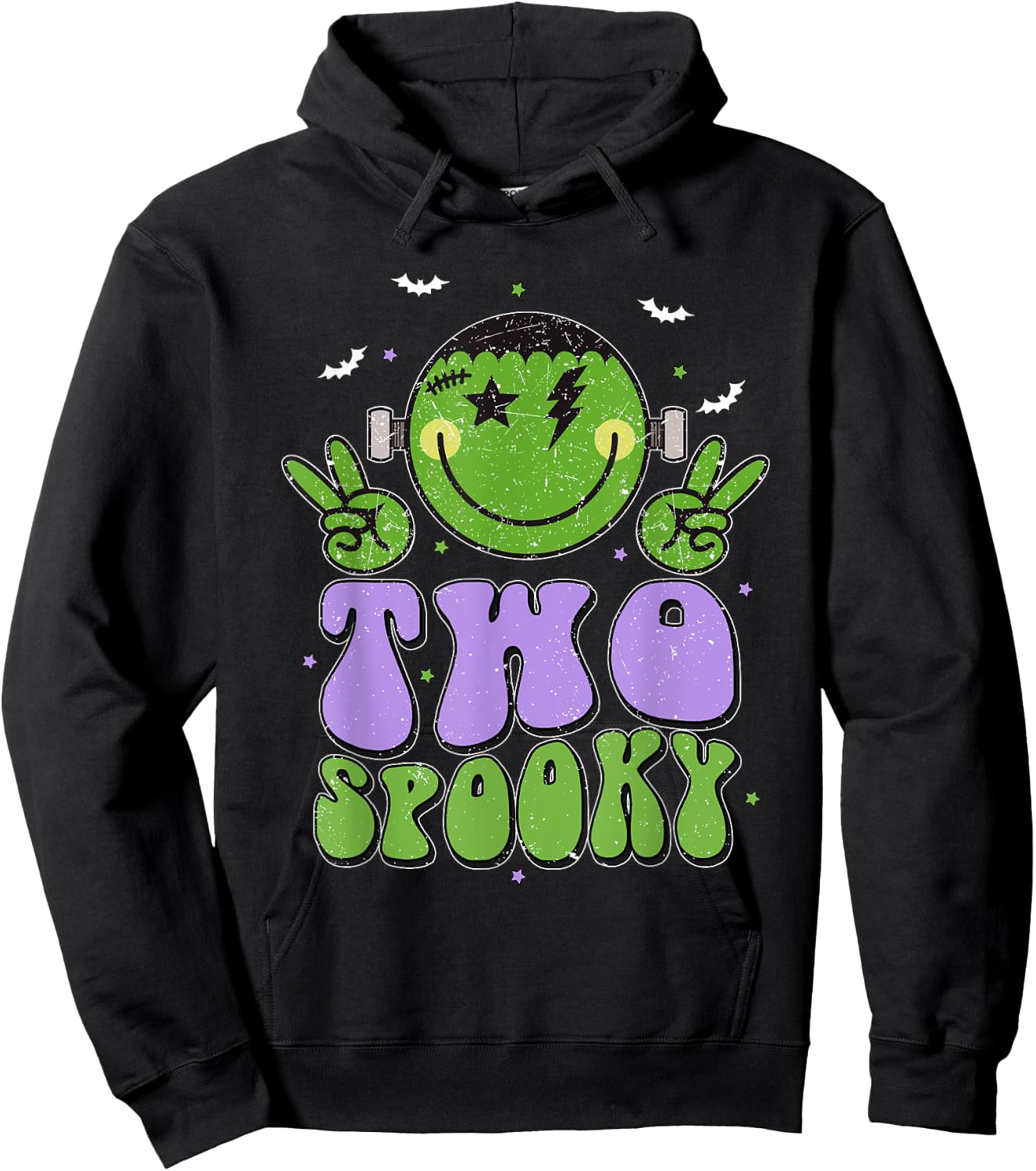 Two Spooky Birthday Decorations Boy 2nd Bday Halloween Hoodie - Hoodie | Black