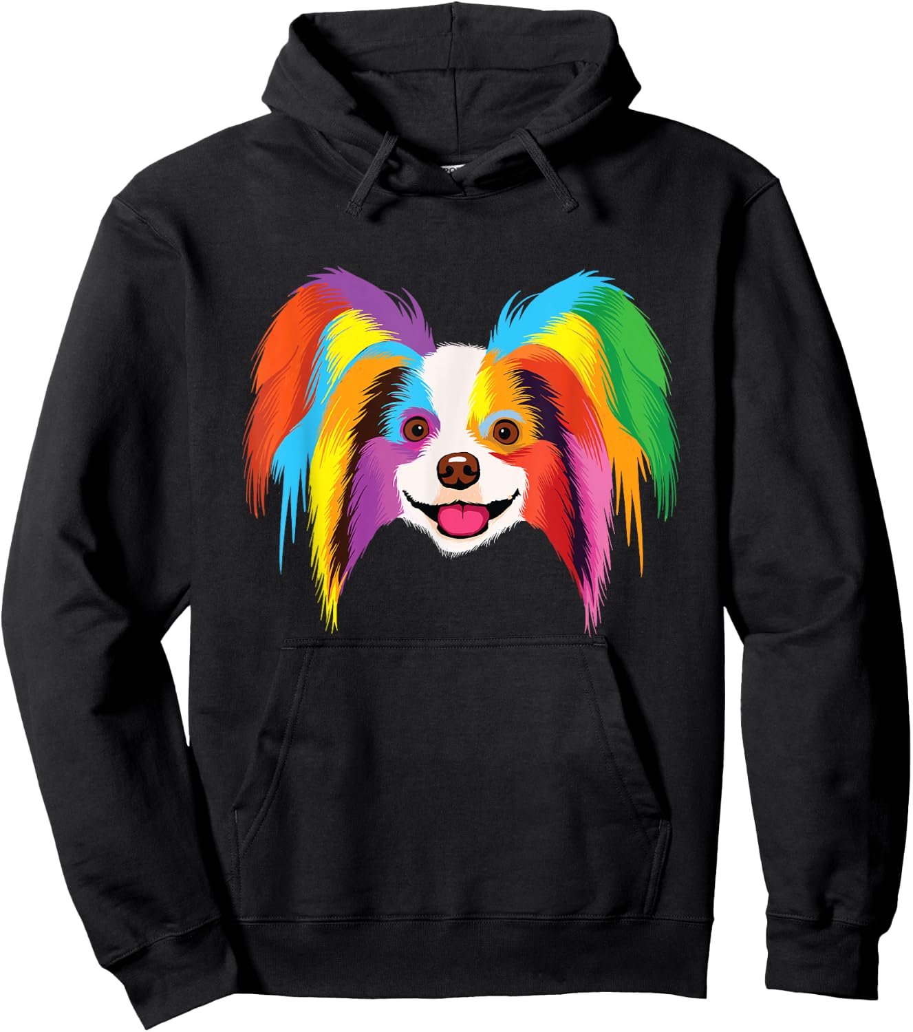 Colorful Papillon - Dog Canine Lover Pet Owner Veterinarian Women Kids Hoodie - Hoodie | Black
