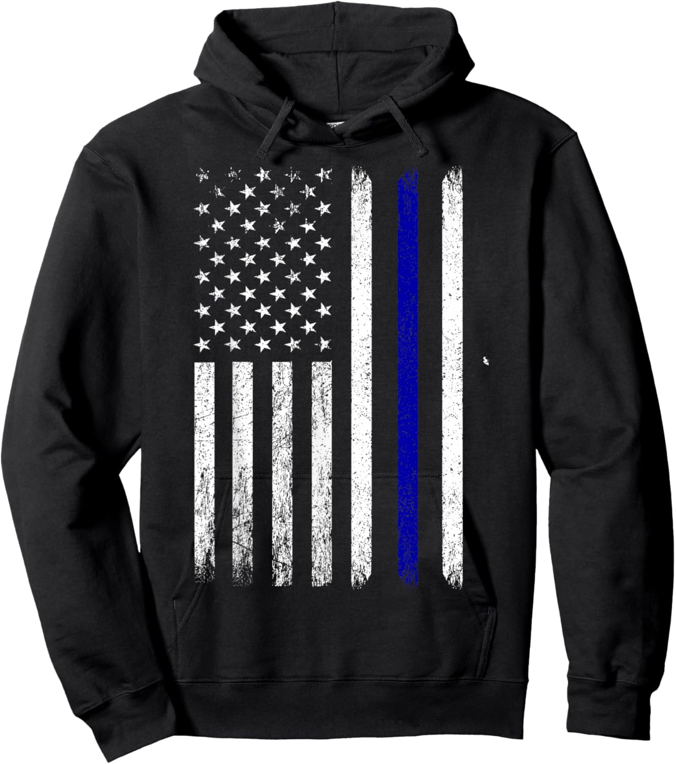 Police Thin Blue Line Flag USA American Patriotic Hoodie - Hoodie | Black