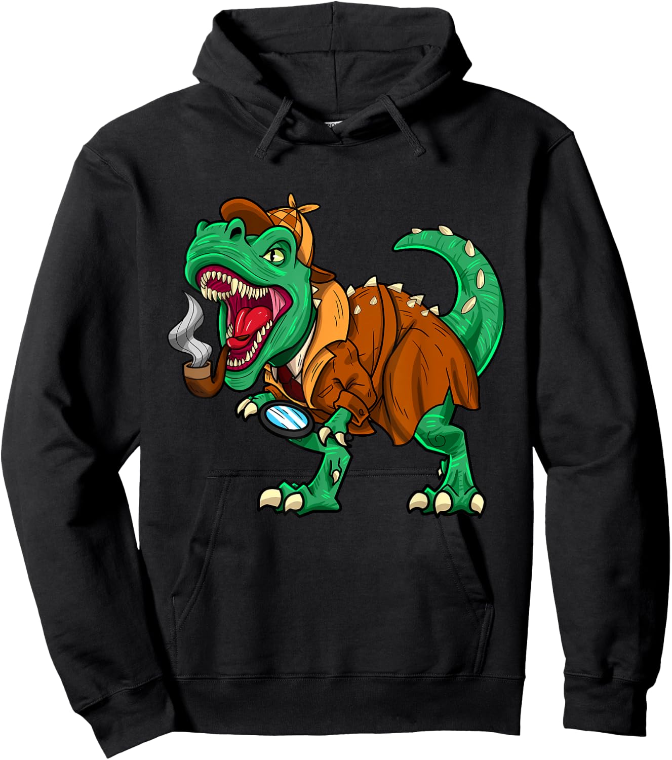 Detective Crew Dinsosaur Undercover Agent T-Rex Hoodie - Hoodie | Black
