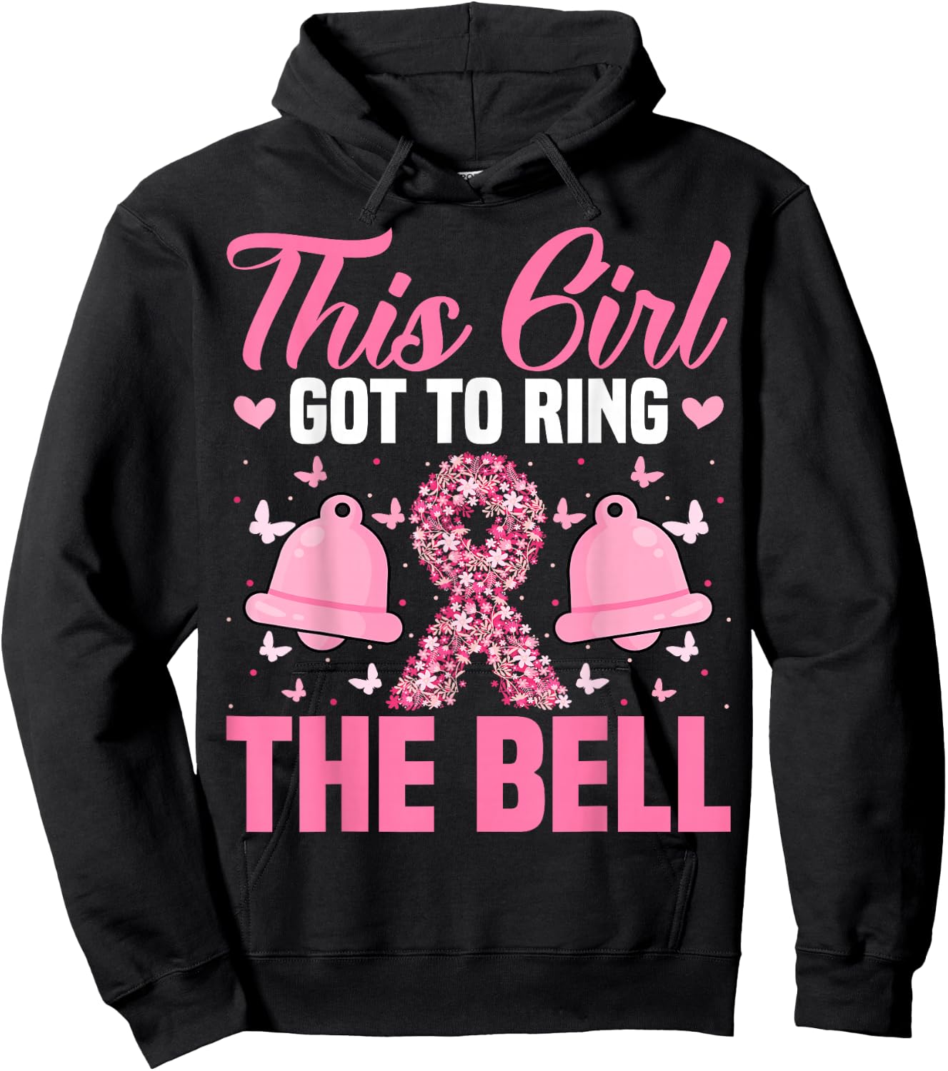 This Girl Got to Ring the Bell - Breast Cancer Awareness Hoodie - Hoodie | Black
