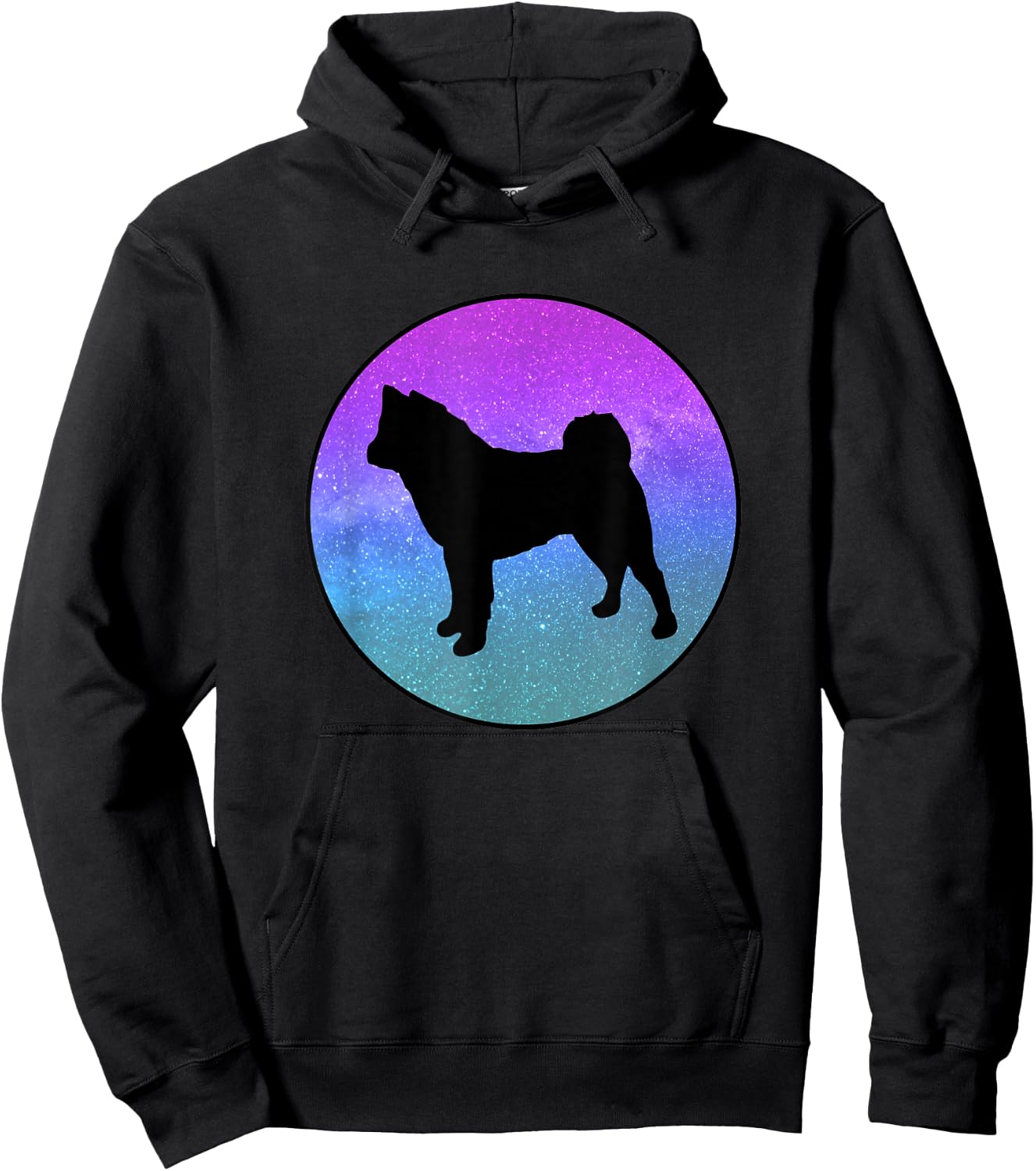 Dog Breed American Akita Dog Silhouette Space Galaxy Hoodie - Hoodie | Black