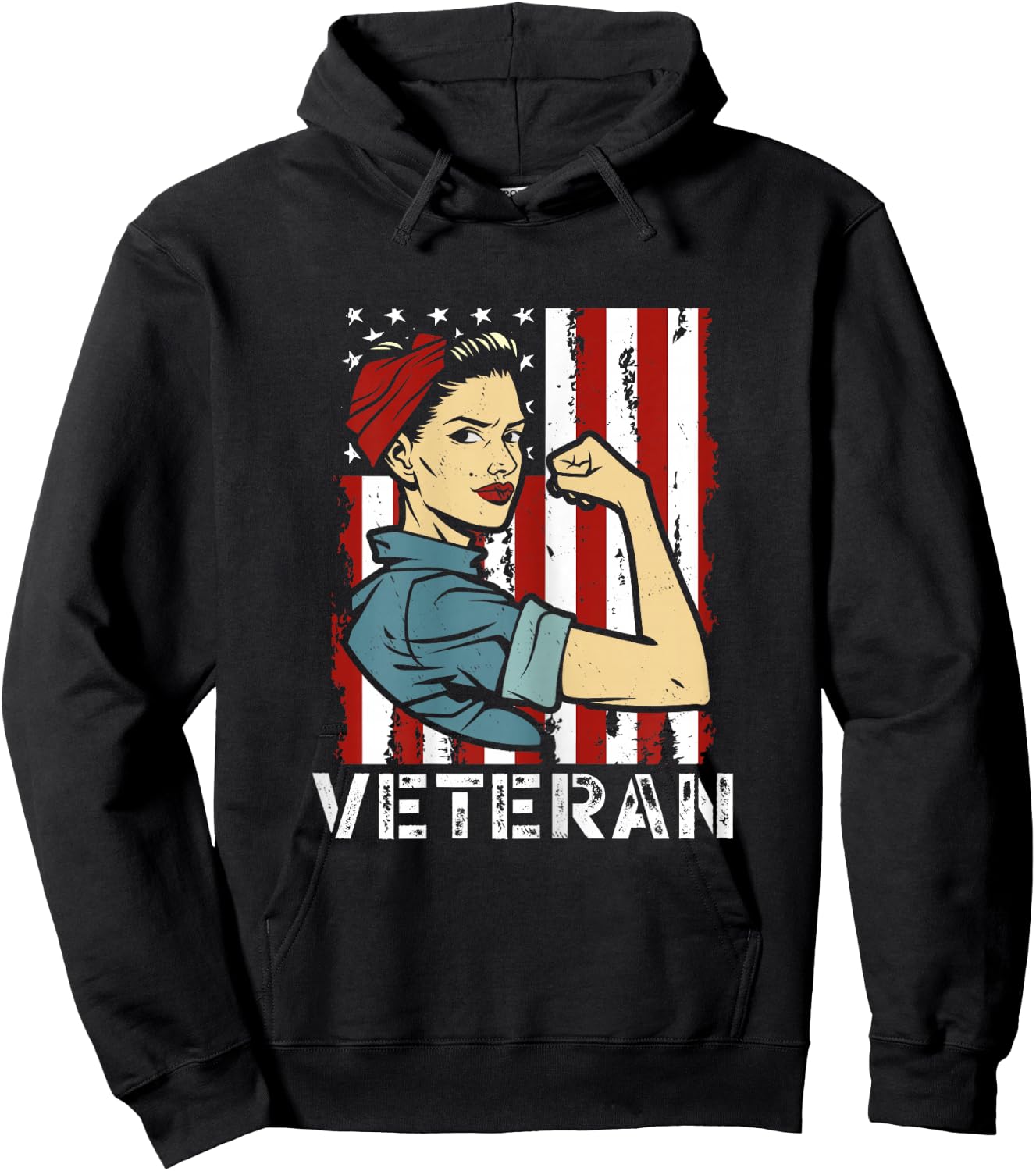 Female Veteran Veteran's Day U.S. Veteran Hoodie - Hoodie | Black