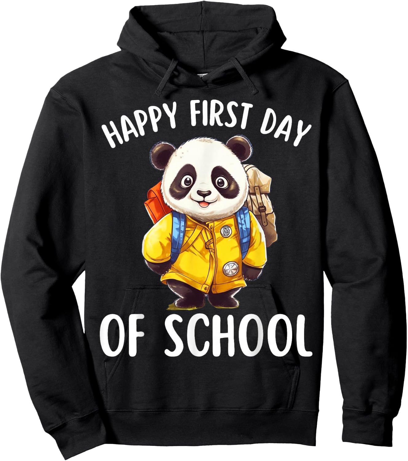 Happy First Day of School Kids and Teachers Panda Hoodie - Hoodie | Black