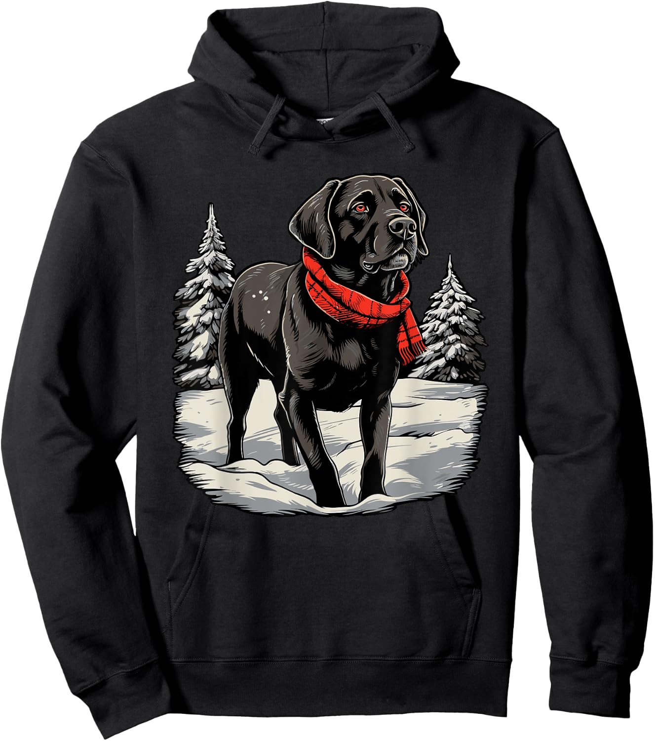 Black Labrador Christmas Santa Hat Xmas Pajama Hoodie - Hoodie | Black