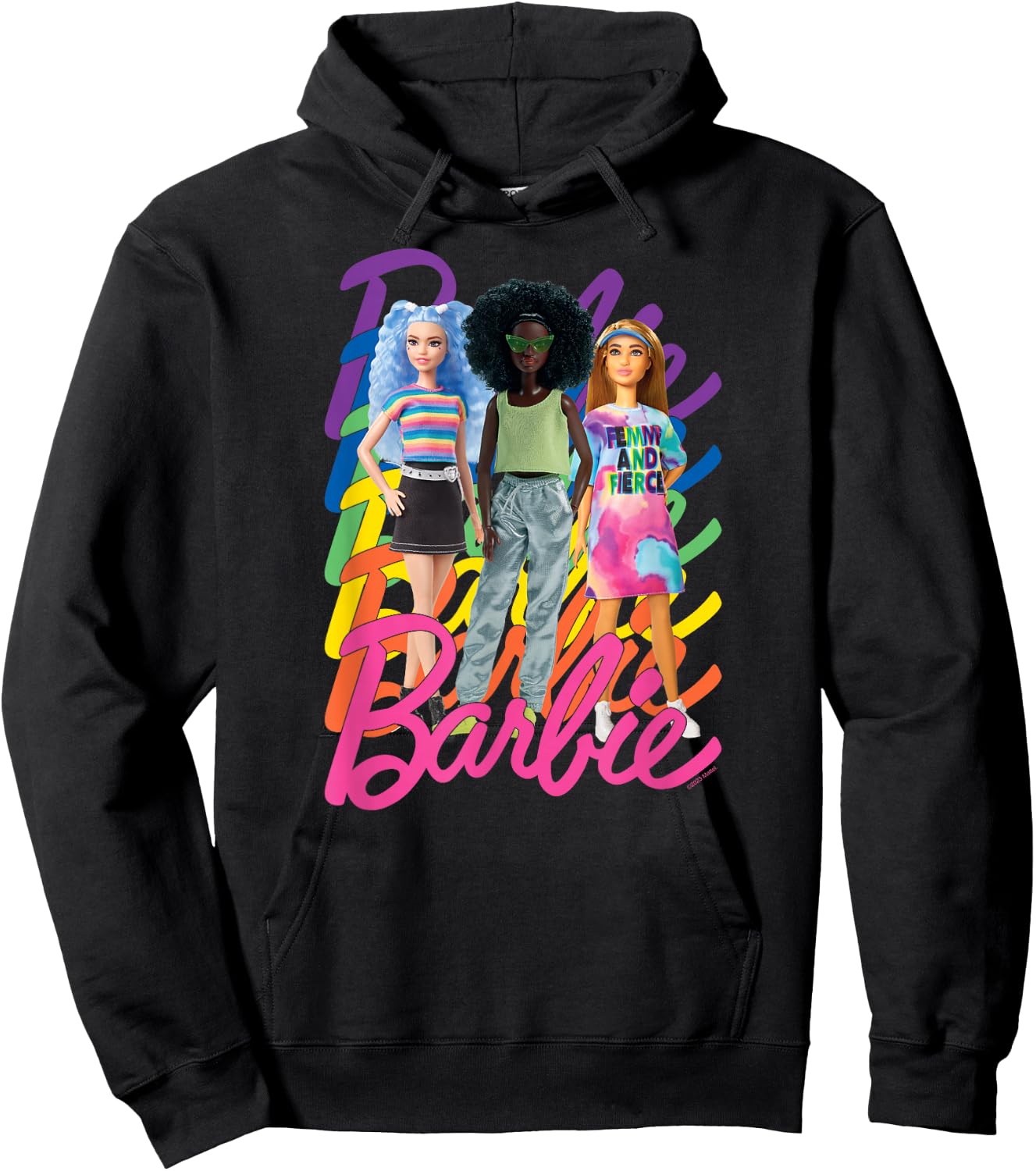 Barbie - Pride Rainbow Logo 3 Dolls Hoodie - Hoodie | Black