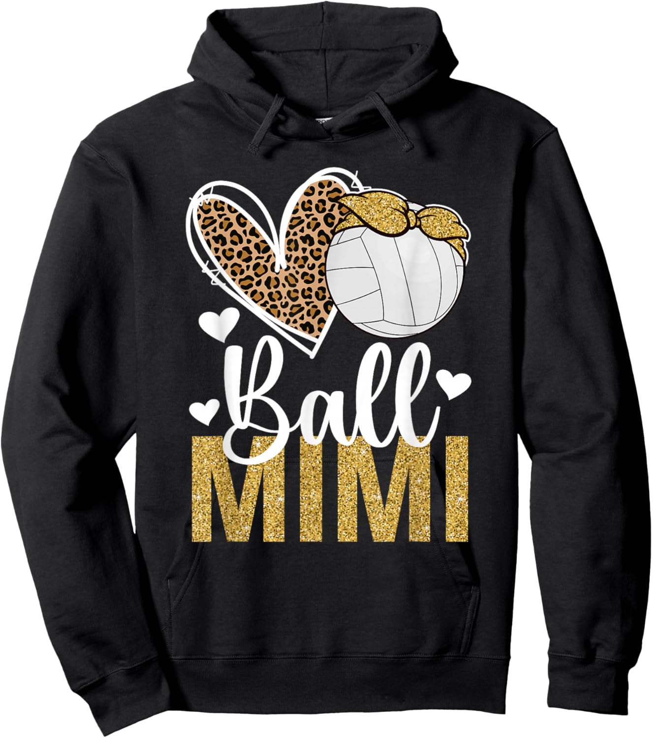 Ball Mimi Heart Volleyball Mimi Of A Volleyball Player Hoodie - Hoodie | Black