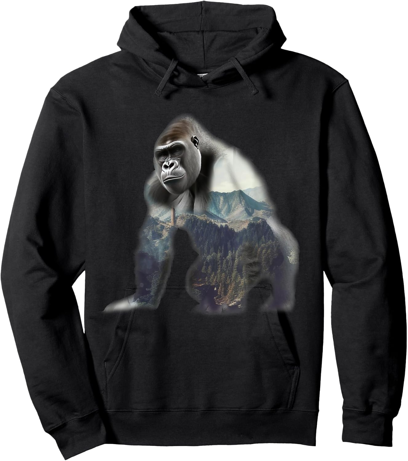 Gorilla Ape Silverback Primate Nature Jungle Hoodie - Hoodie | Black