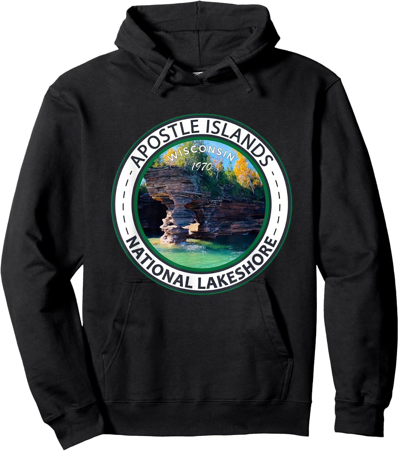 Apostle Islands National Lakeshore Wisconsin Vintage Hoodie - Hoodie | Black