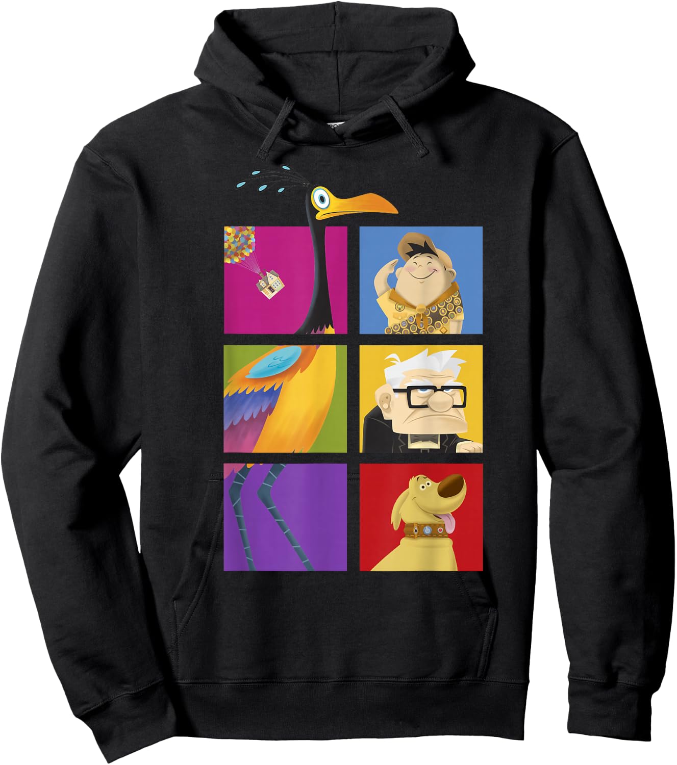 Disney Pixar Up Characters Color Box Up Hoodie - Hoodie | Black