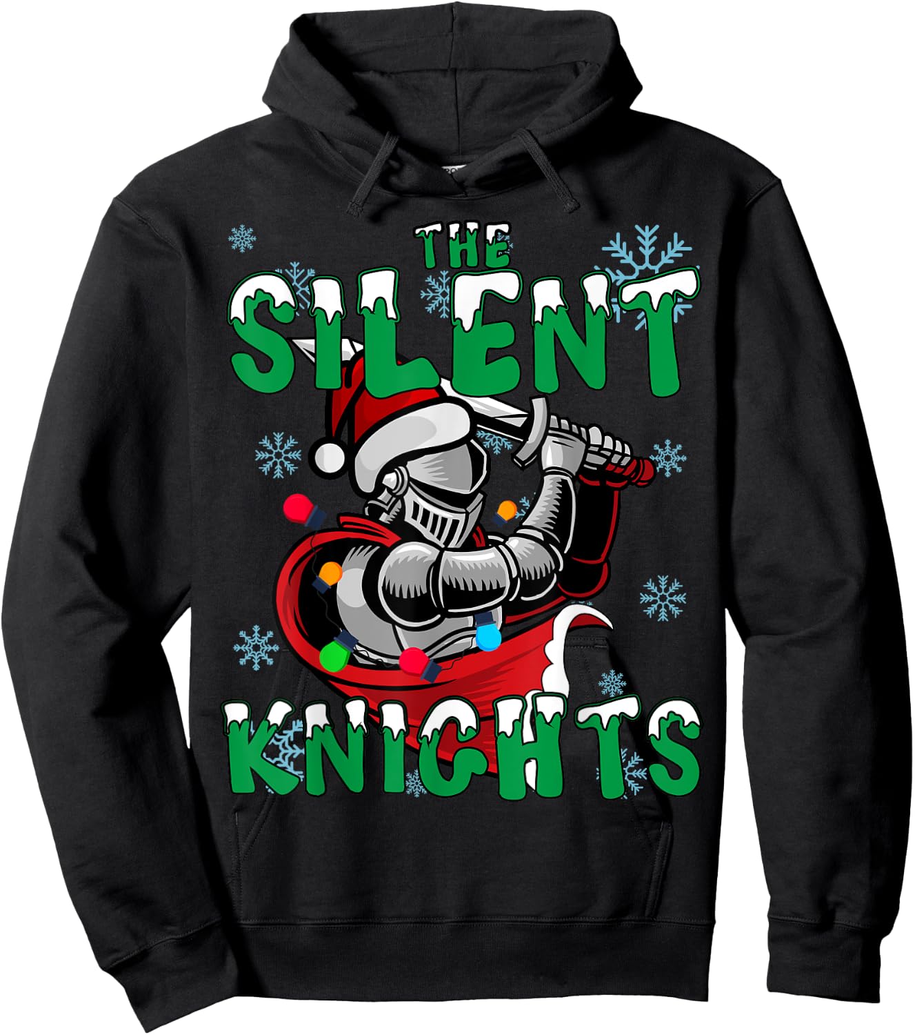 Christmas Run 5K Silent Knights Holiday Team Running Outfit Hoodie - Hoodie | Black