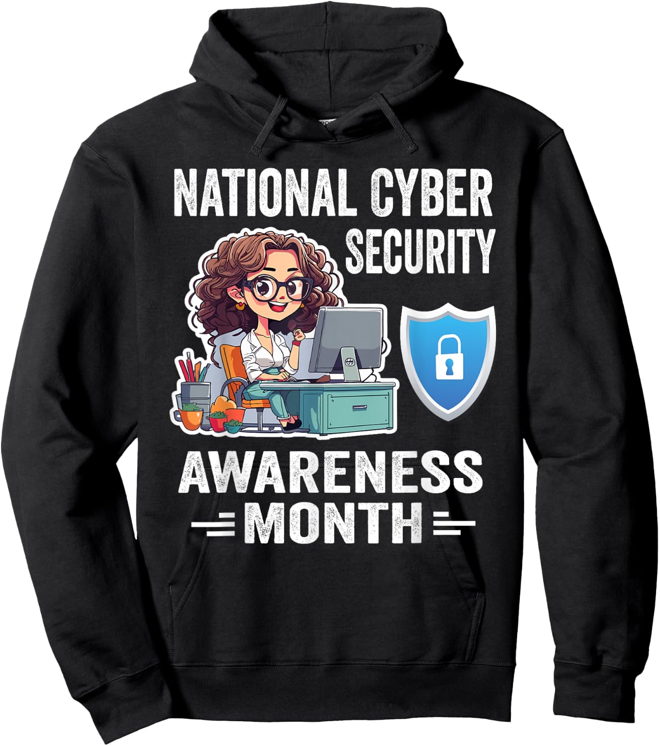 National Cyber Security Awareness Month Tech Security Team Hoodie - Hoodie | Black