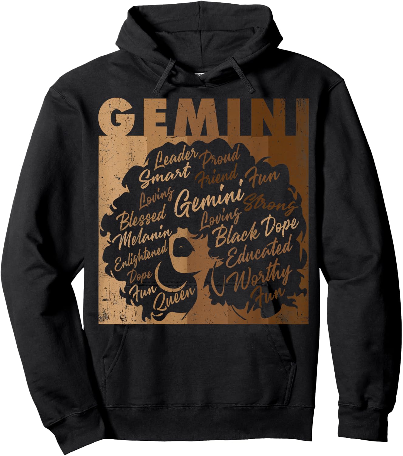 Gemini Girl African American Women Melanin Birthday Hoodie - Hoodie | Black