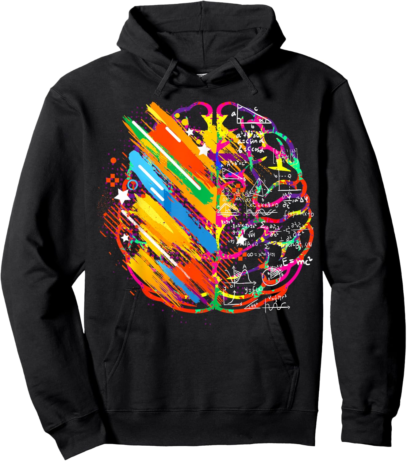 Colorful Brain Art Teacher Artist Painter Student Hoodie - Hoodie | Black