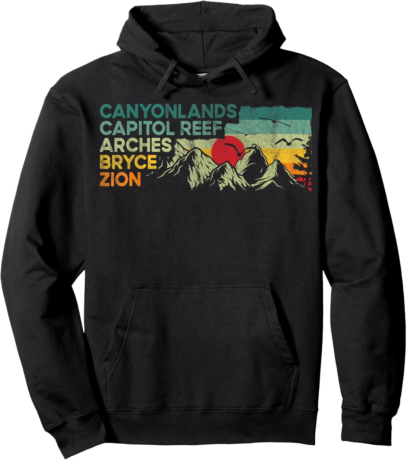 Vintage utah national parks Moab utah mighty five souvenir Hoodie - Hoodie | Black