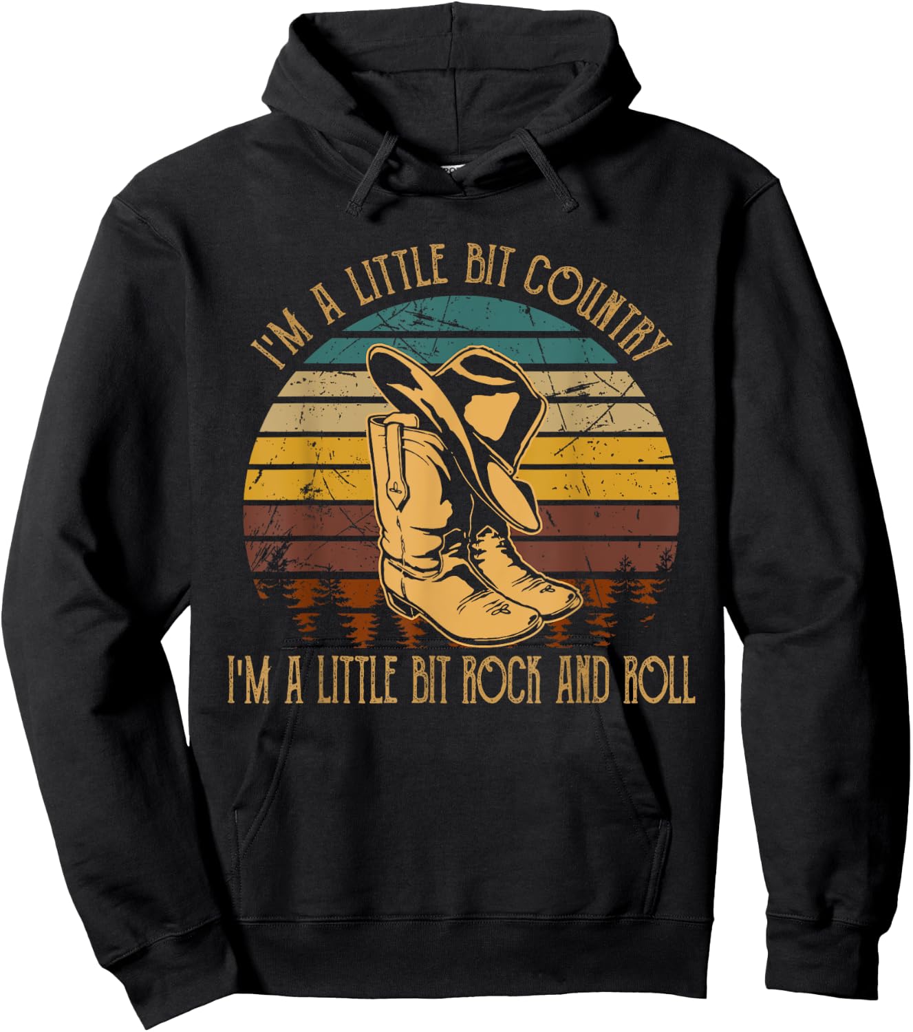 I'm A Little Bit Country, I'm A Little Bit Rock And Roll Hoodie - Hoodie | Black