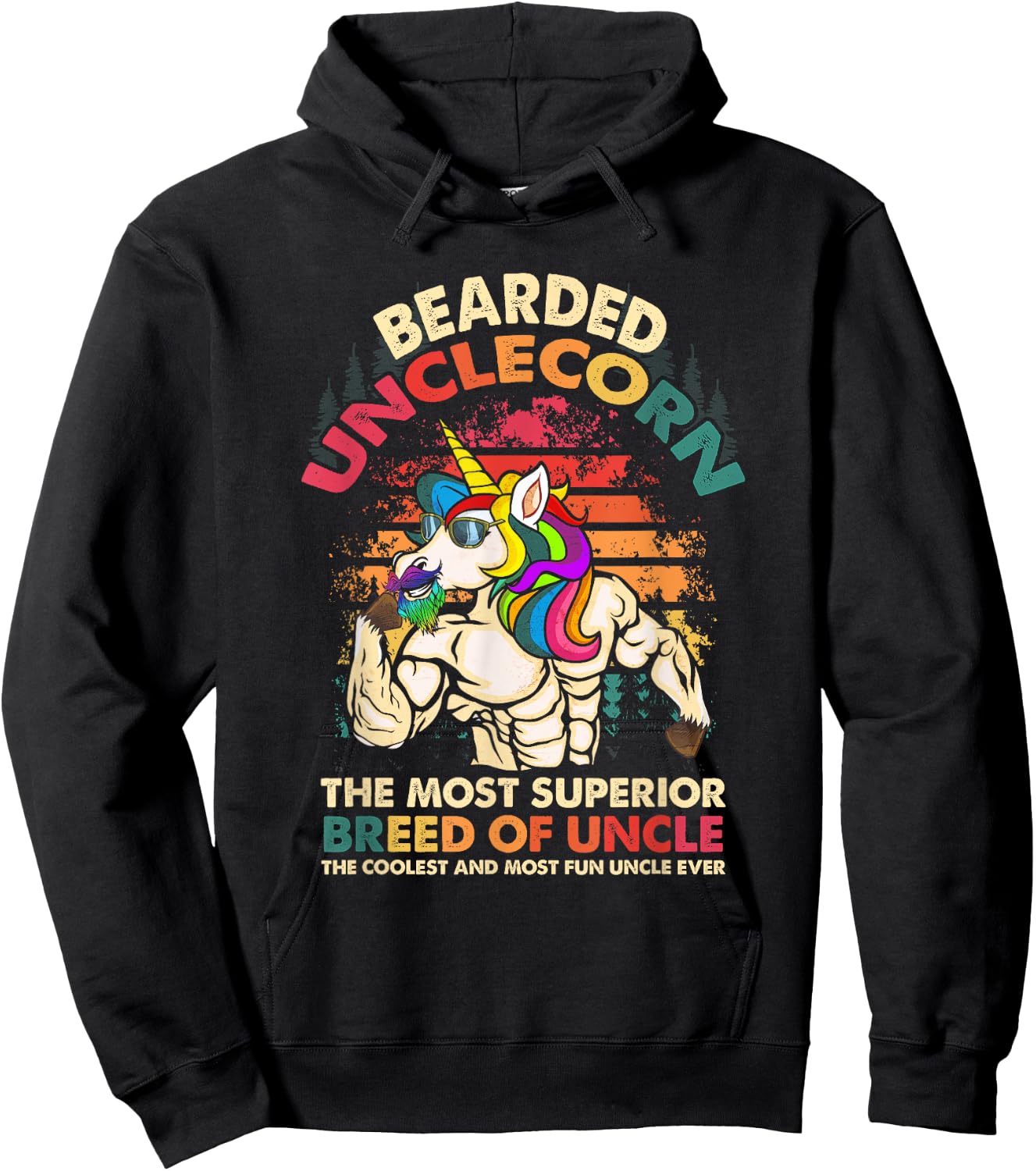 Bearded Unclecorn The Most Superior Breed Of Uncle Unicorn Hoodie - Hoodie | Black