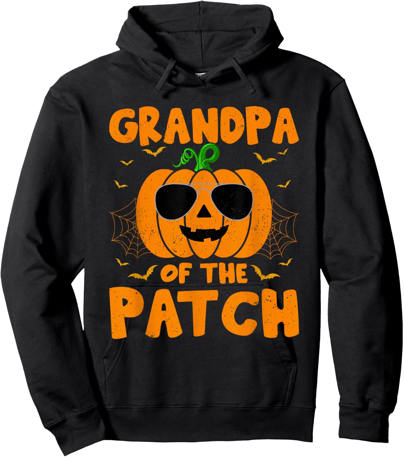 Pumpkin Grandpa Of The Patch Family Group Costume Halloween Hoodie - Hoodie | Black