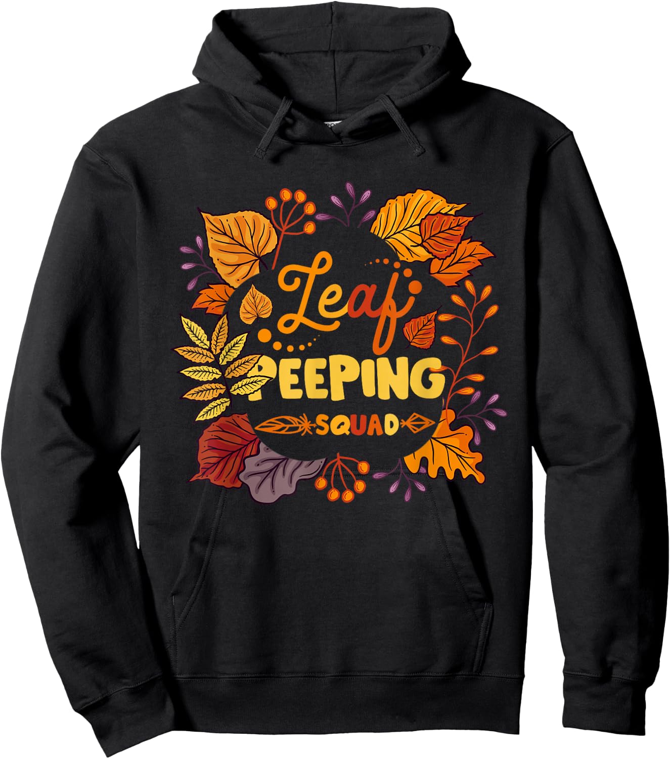 Funny Fall Season Leaves Peeper Leaf Peeping Squad Autumn Hoodie - Hoodie | Black
