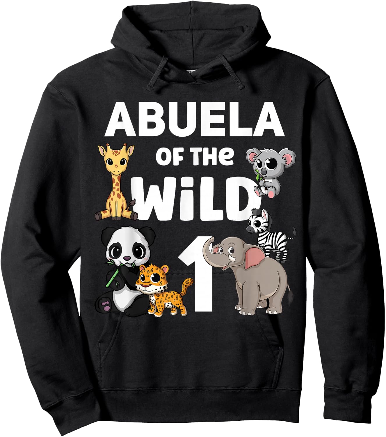 Abuela of the Wild One Zoo 1st Birthday Party Safari Jungle Hoodie - Hoodie | Black