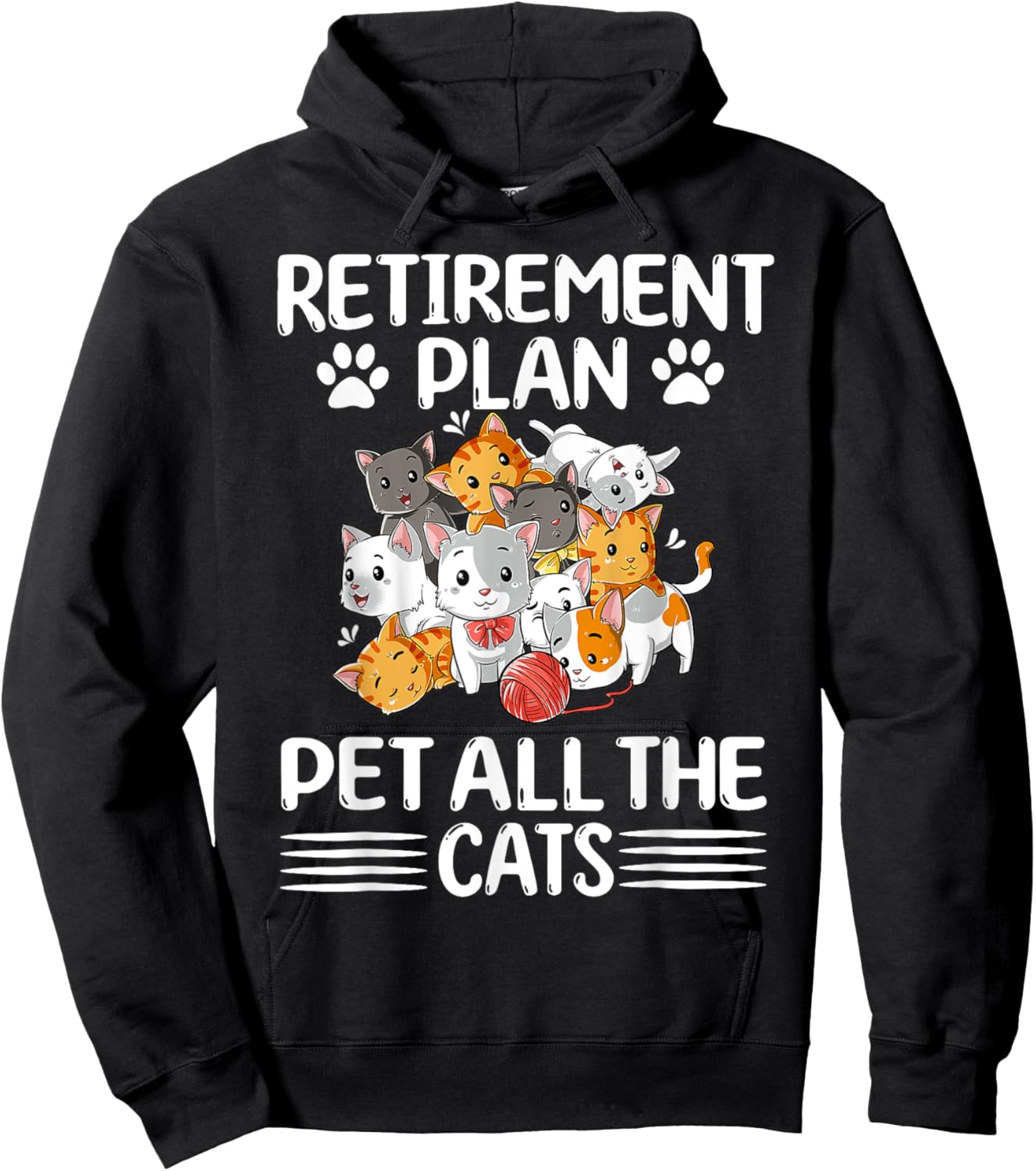Retirement Plan Pet All The Cats Retired Kitten Cat Lover Hoodie - Hoodie | Black