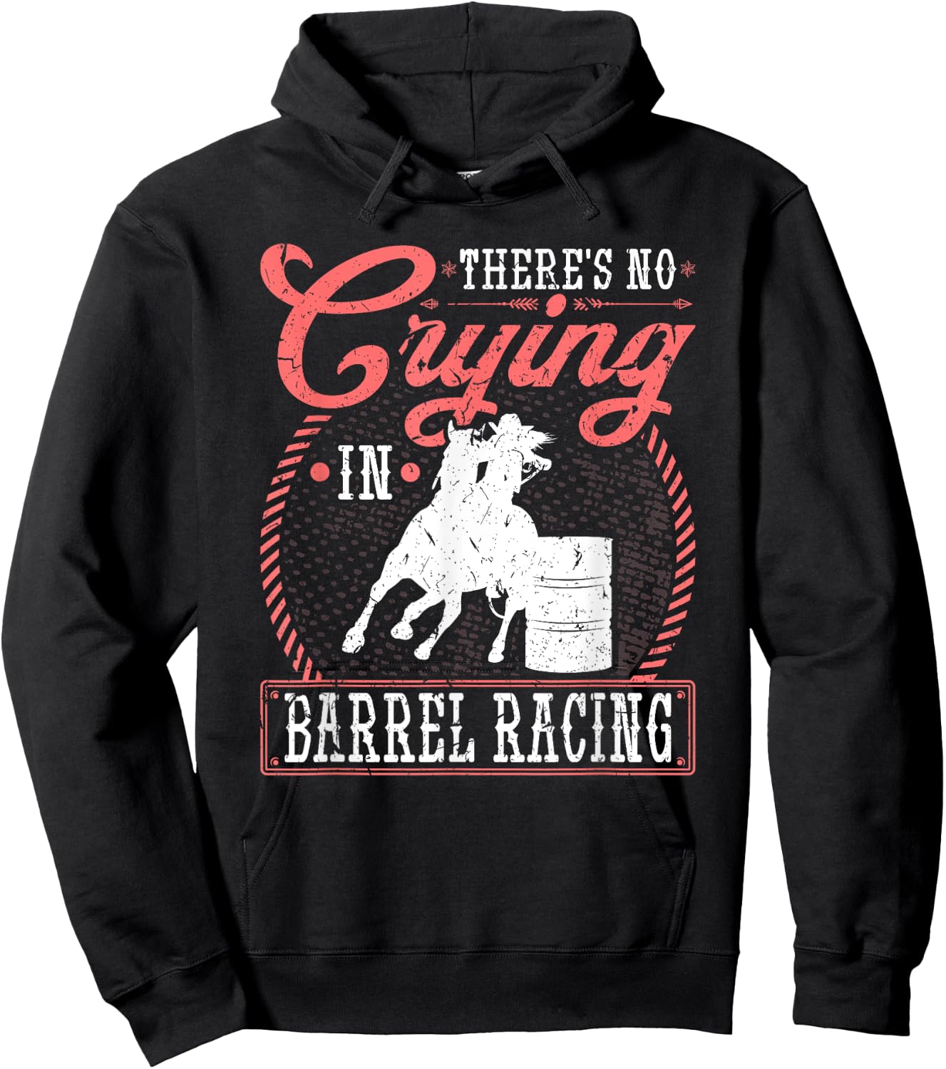 No Crying in Barrel Racing, Rodeo Cowgirl Barrel Racer Hoodie - Hoodie | Black