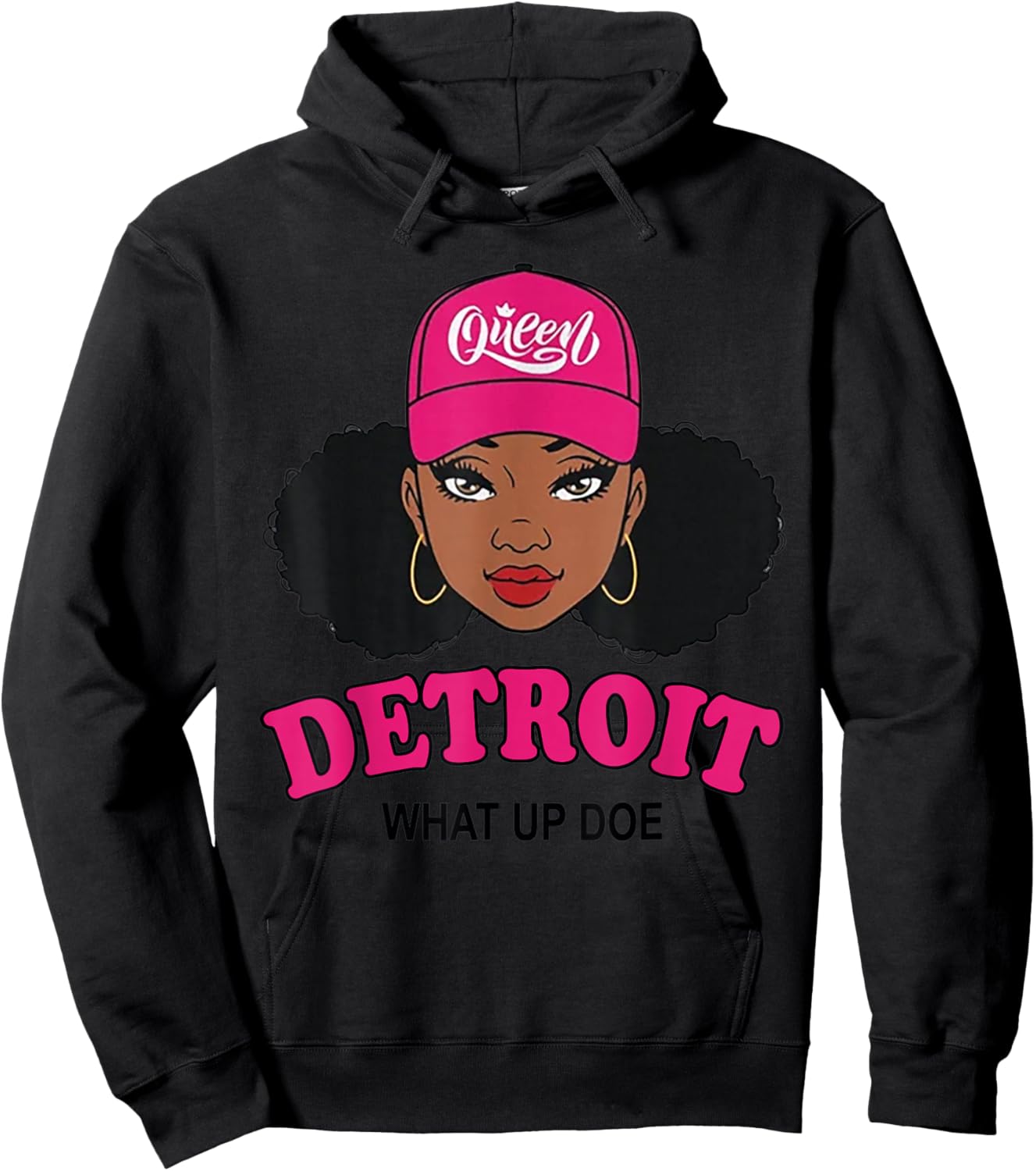 What Up Doe 313 Detroit Melanin Black Afro African American Hoodie - Hoodie | Black