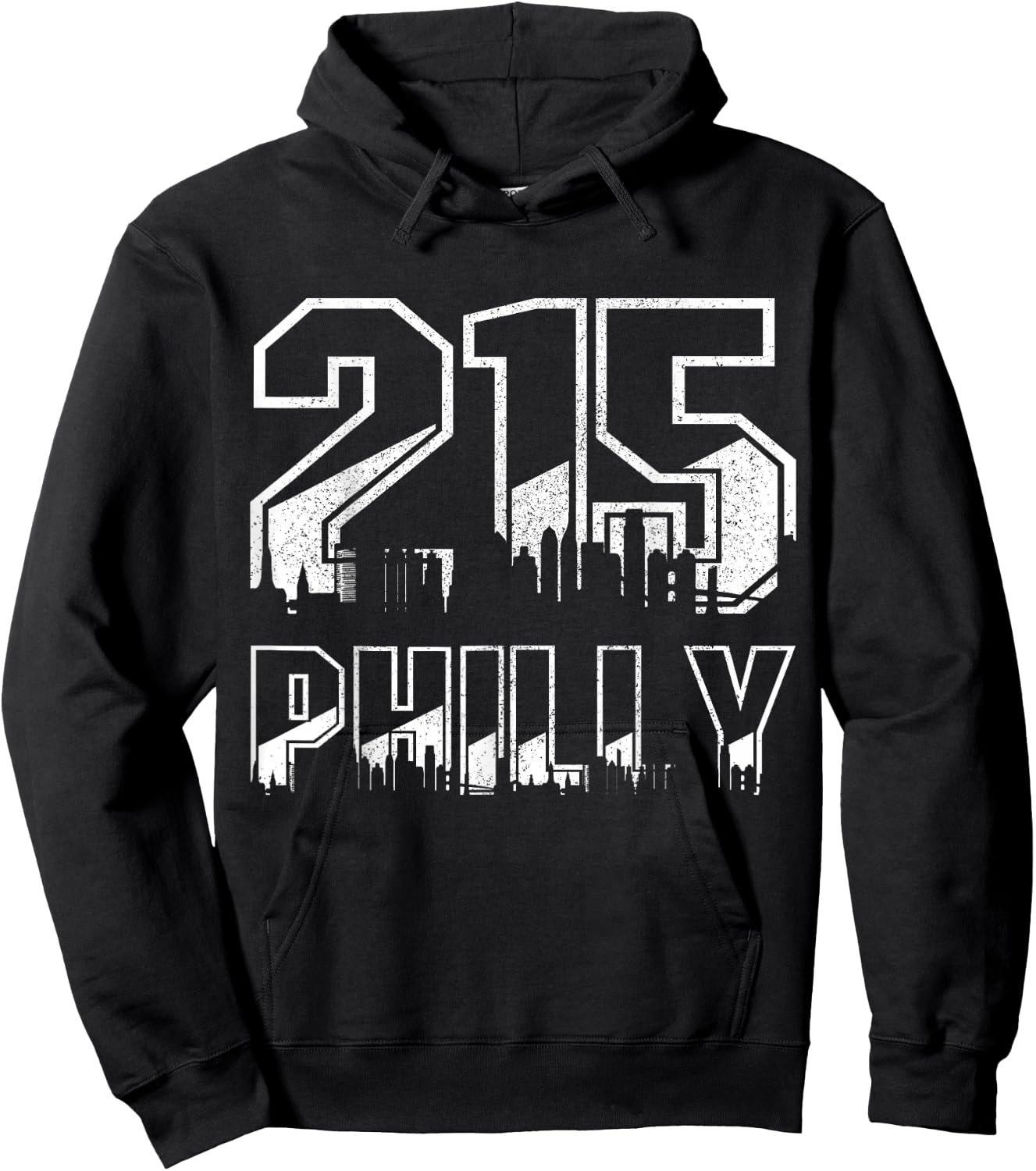 Philadelphia Pennsylvania Philly 215 Area Code Pride Skyline Hoodie - Hoodie | Black
