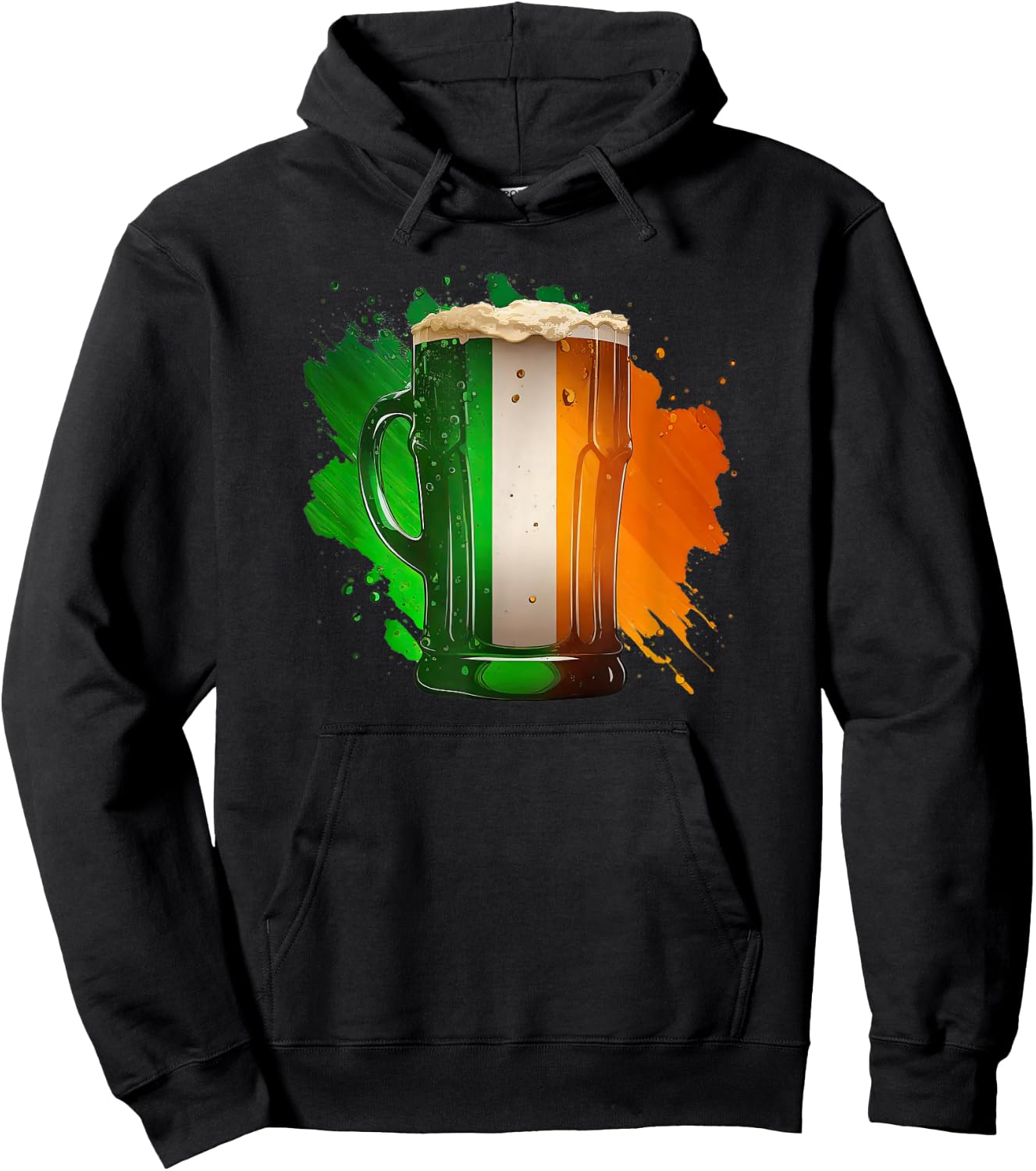 Irish Beer Ireland Flag St Patricks Day Shamrock Drinking Hoodie - Hoodie | Black
