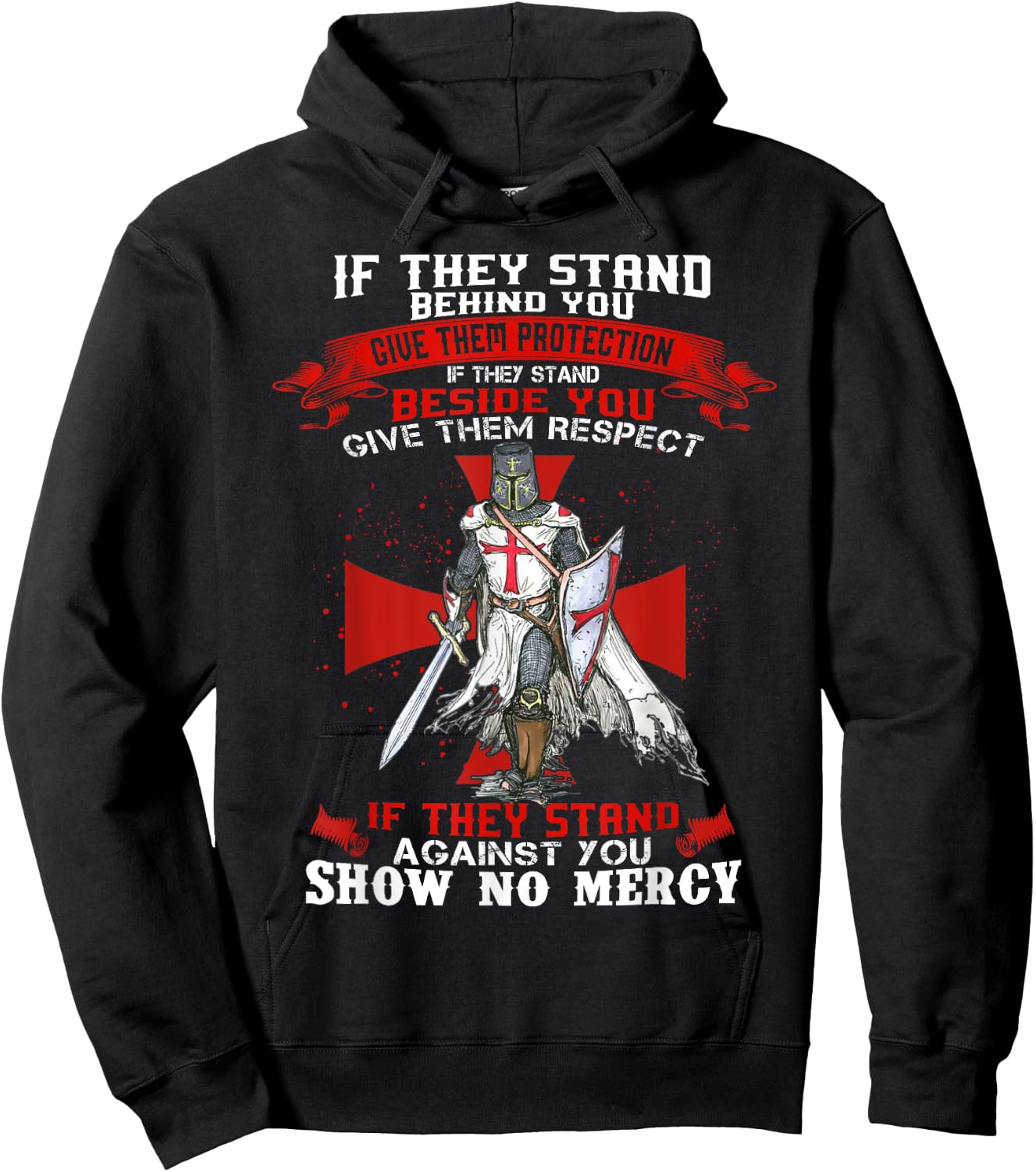 Men Knight Templar Christian Warrior Of God If They Stand Hoodie - Hoodie | Black