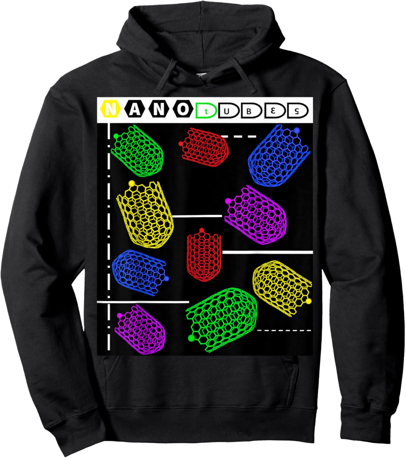 Funny Nerdy Forms Nanotubes Chemistry Teacher Geek Hoodie - Hoodie | Black