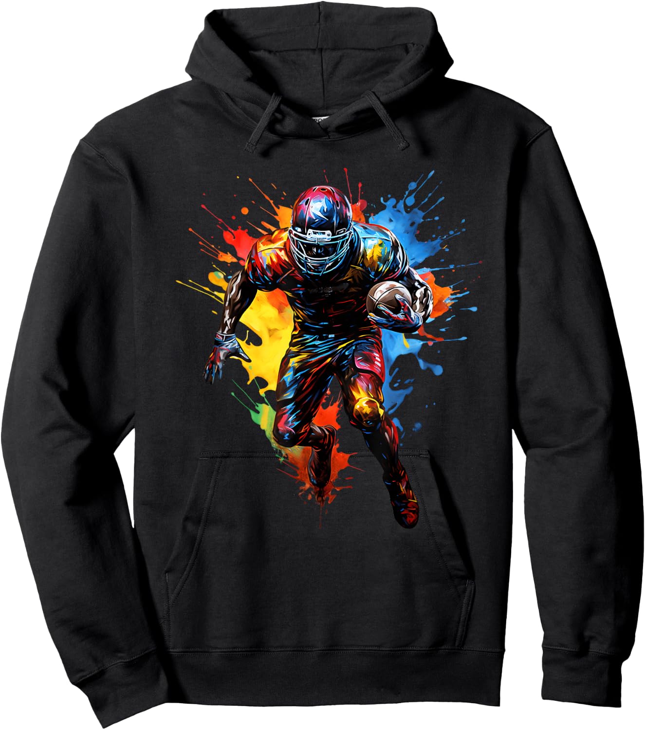 American Football Player Paint Hoodie - Hoodie | Black