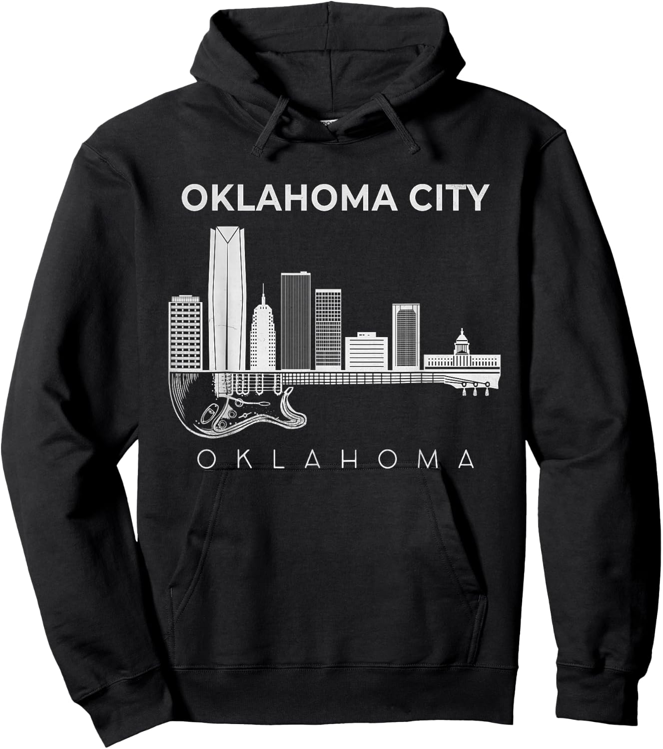 Oklahoma Souvenir Men Music Guitar Souvenir Oklahoma City Hoodie - Hoodie | Black
