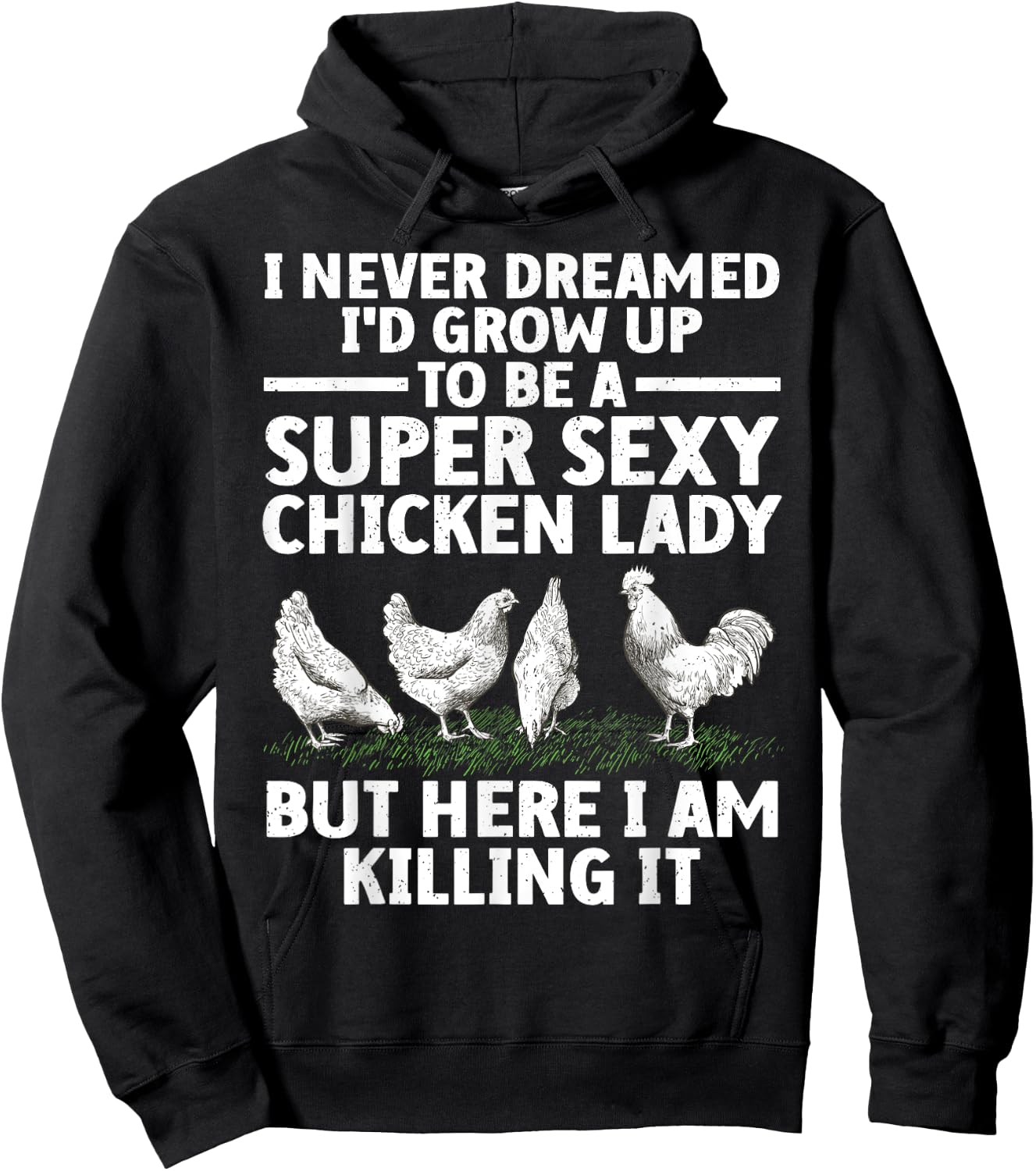 Cool Chicken Lady Art Mom Hen Flock Chicken Farmer Hoodie - Hoodie | Black