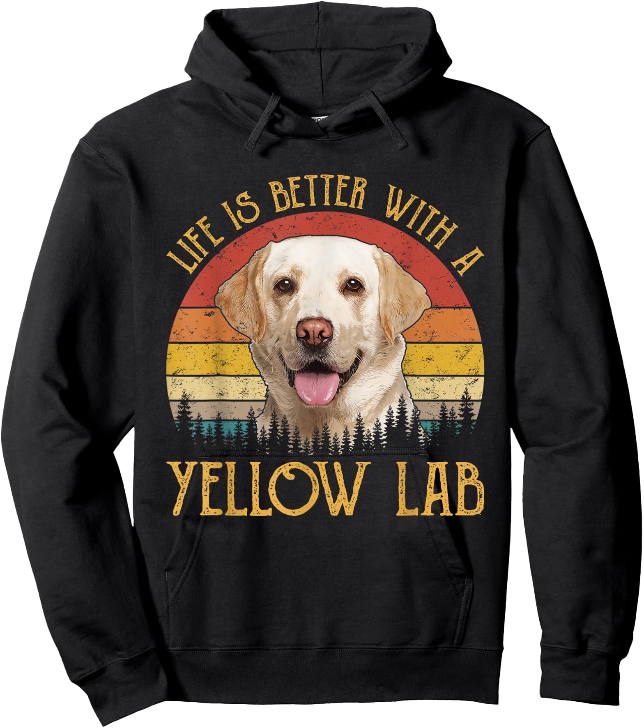 Life Is Better With A Yellow Lab Dog Labrador Retriever Men Women Girls Kids Hoodie - Hoodie | Black