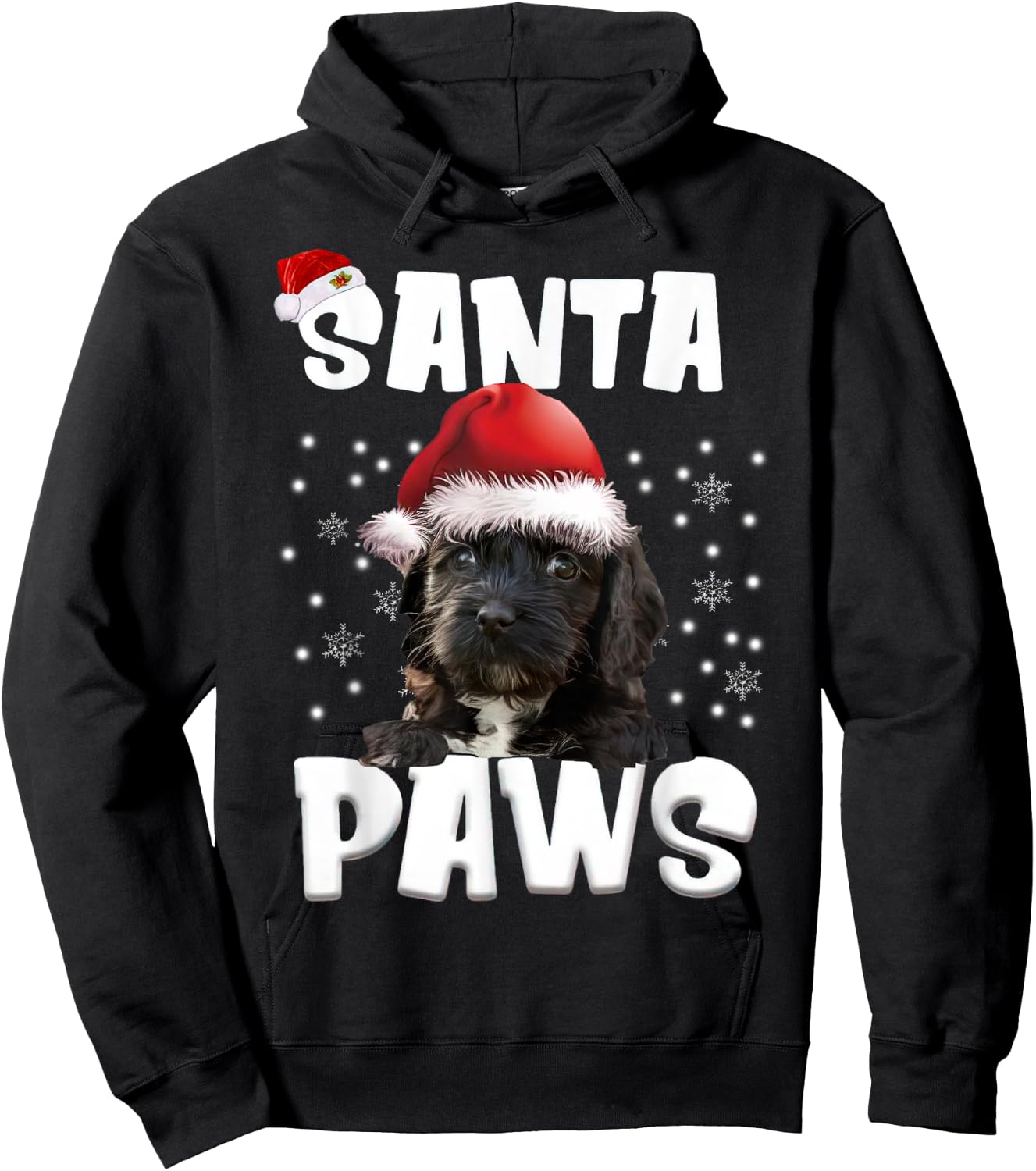 Funny Cockapoo Christmas Lights Tree Dog Lover Xmas Hoodie - Hoodie | Black